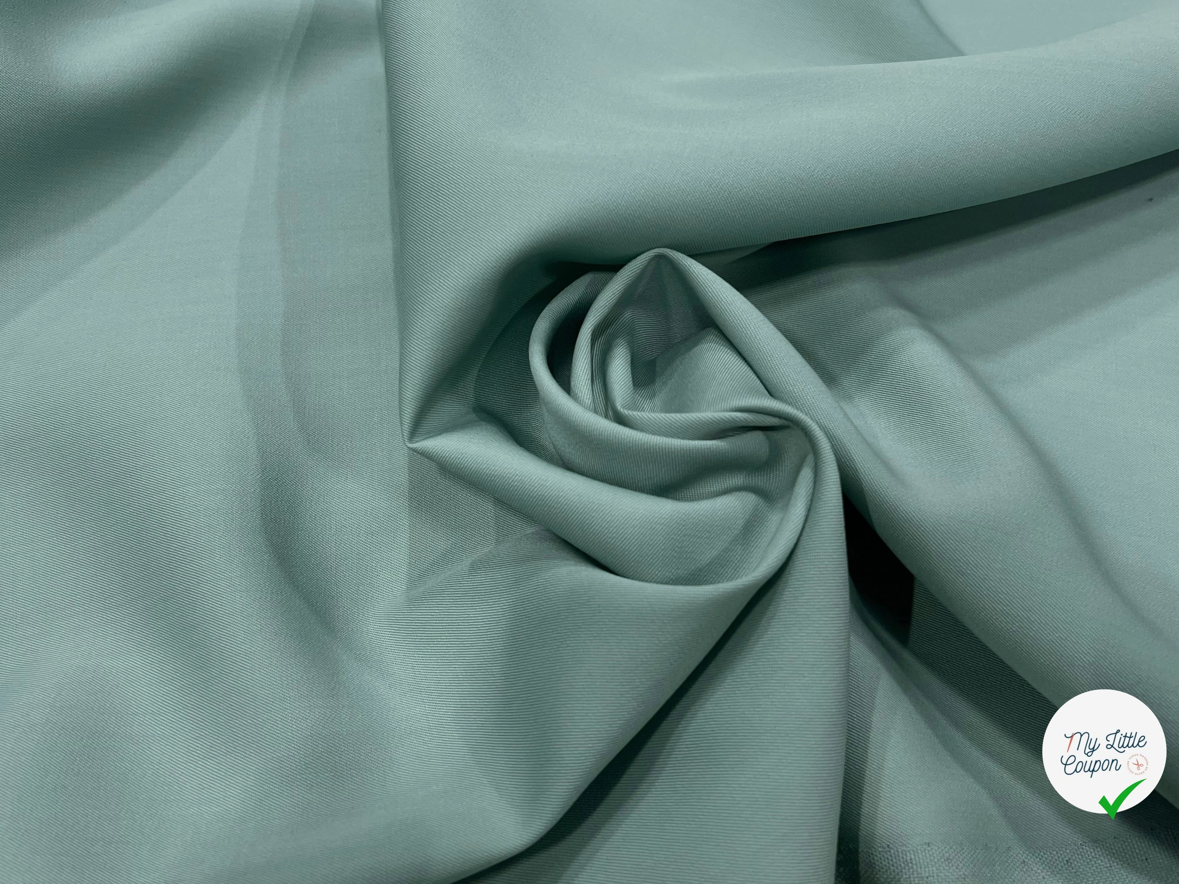 GABARDINE DE LAINE VERT D'EAU BELLE TENUE 50% LAINE - My Little Coupon
