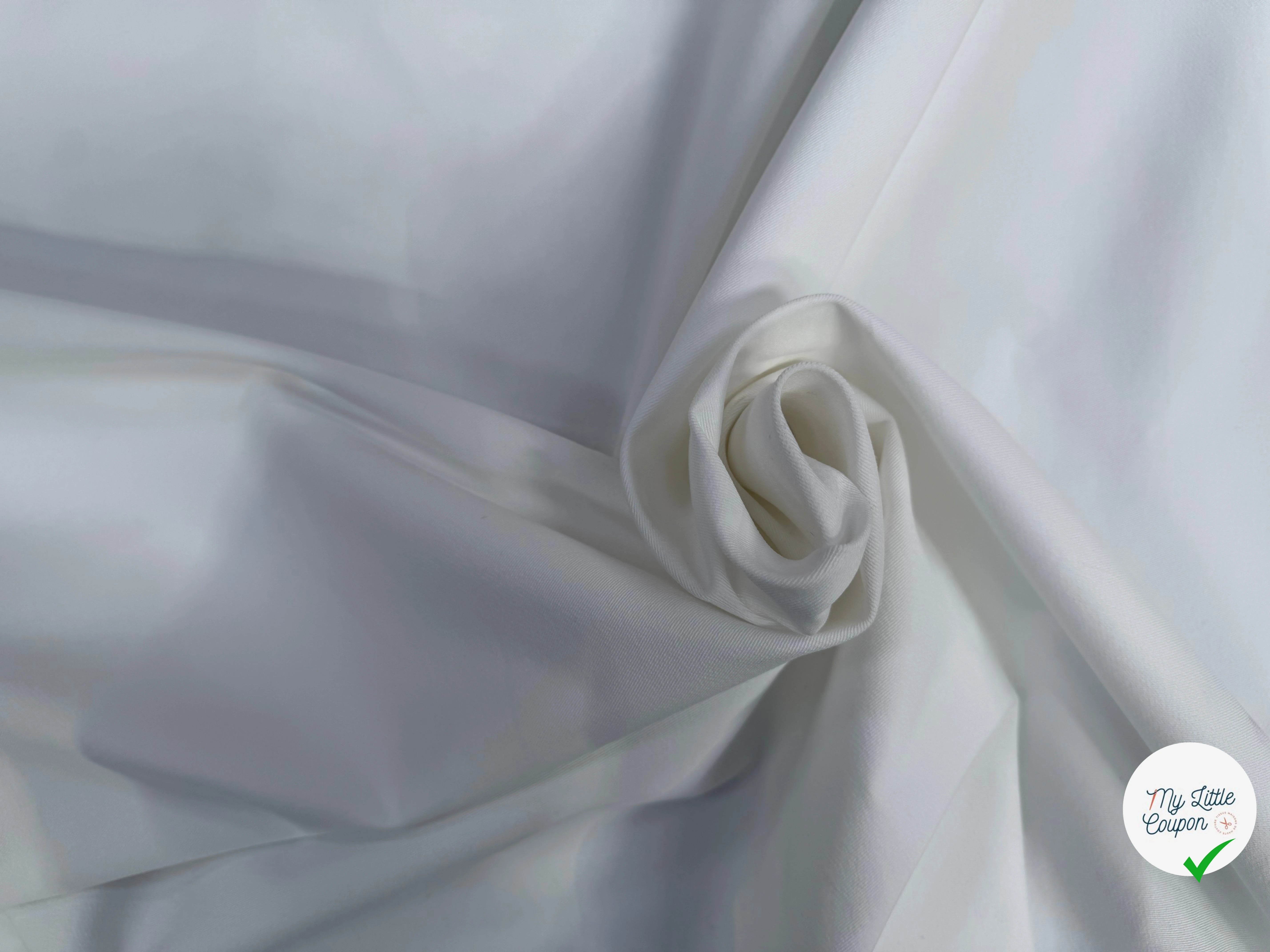 GABARDINE DENIM FINEMENT SERGÉE BLANCHE STRETCH BLANC OPTIQUE - My Little Coupon
