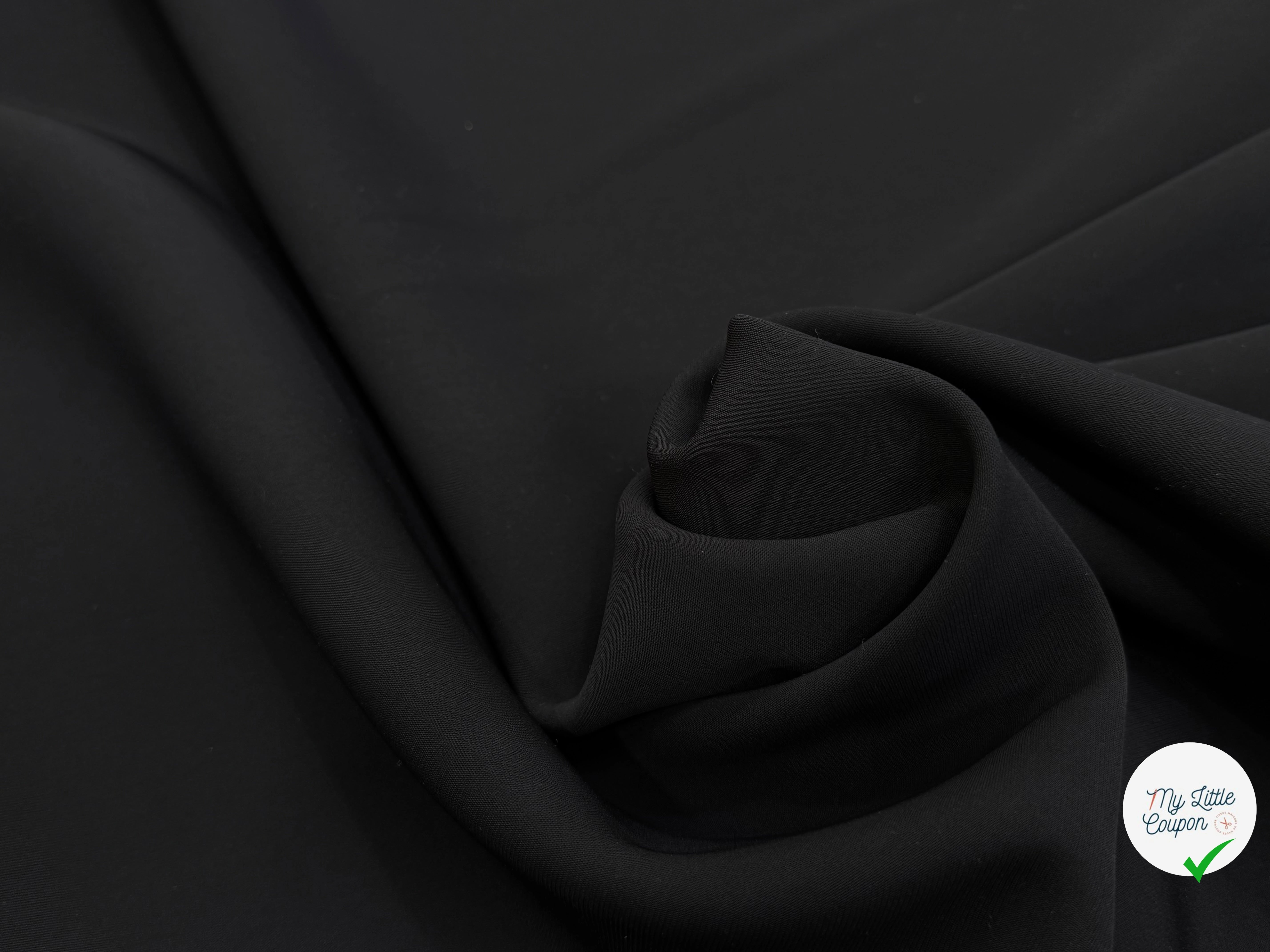 GABARDINE DOUBLE ETOFFE NOIR LÉGÈREMENT STRETCH BELLE TENUE - My Little Coupon
