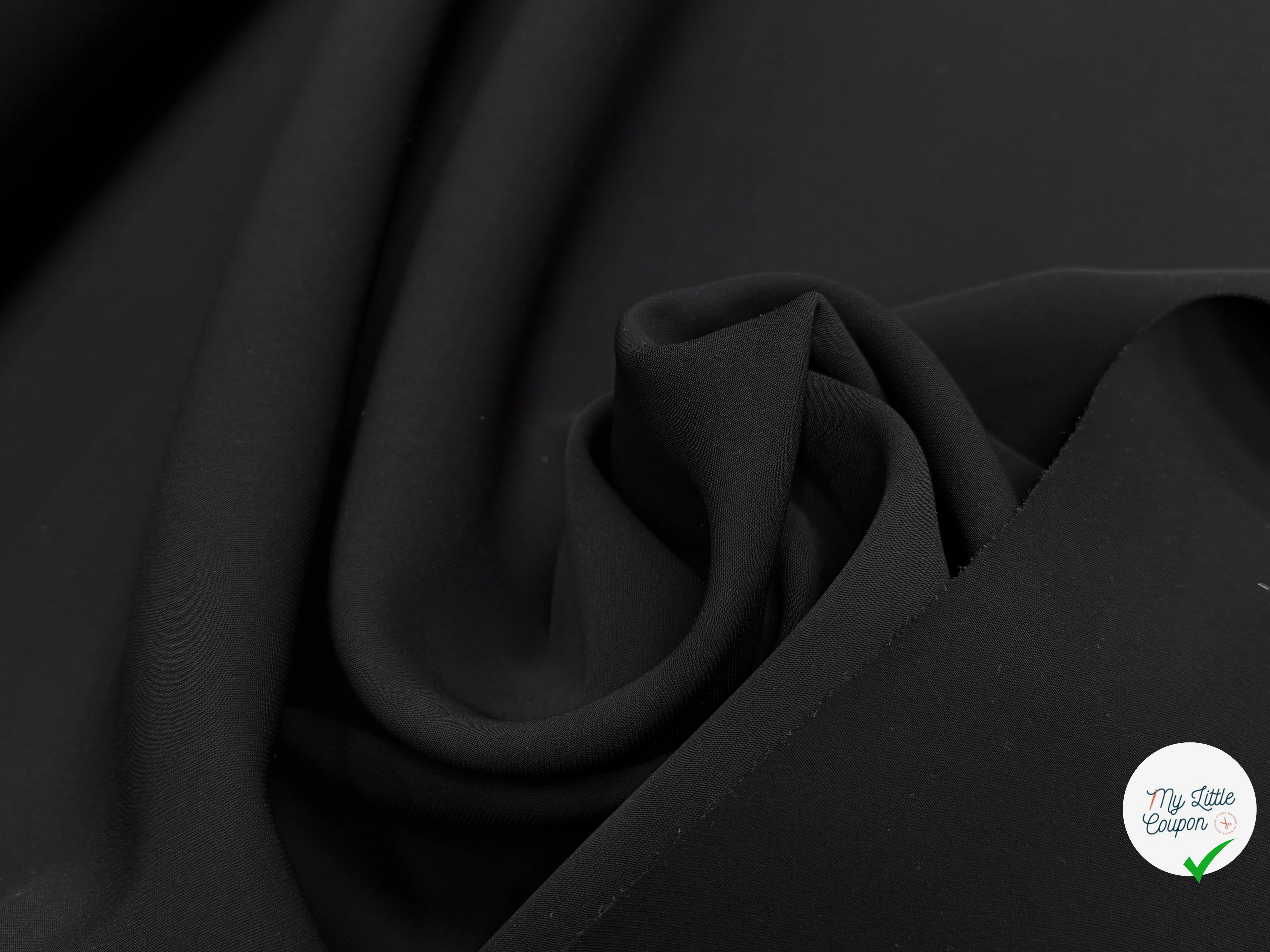 GABARDINE DOUBLE ETOFFE NOIR - My Little Coupon
