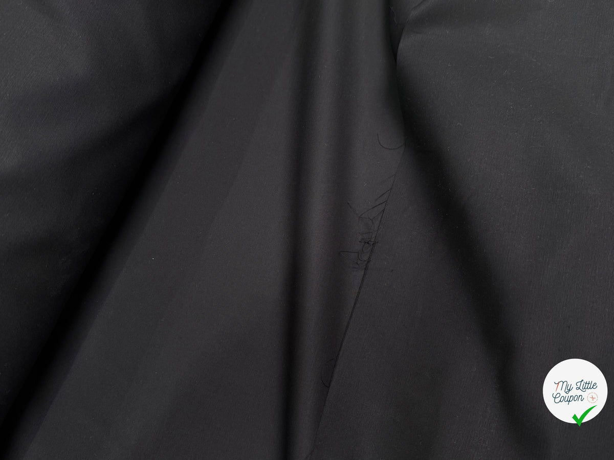 GABARDINE FINEMENT SERGÉE DÉPERLANTE ET BRILLANTE TOMBÉ SUBLIME NOIR MADE IN ITALY - My Little Coupon