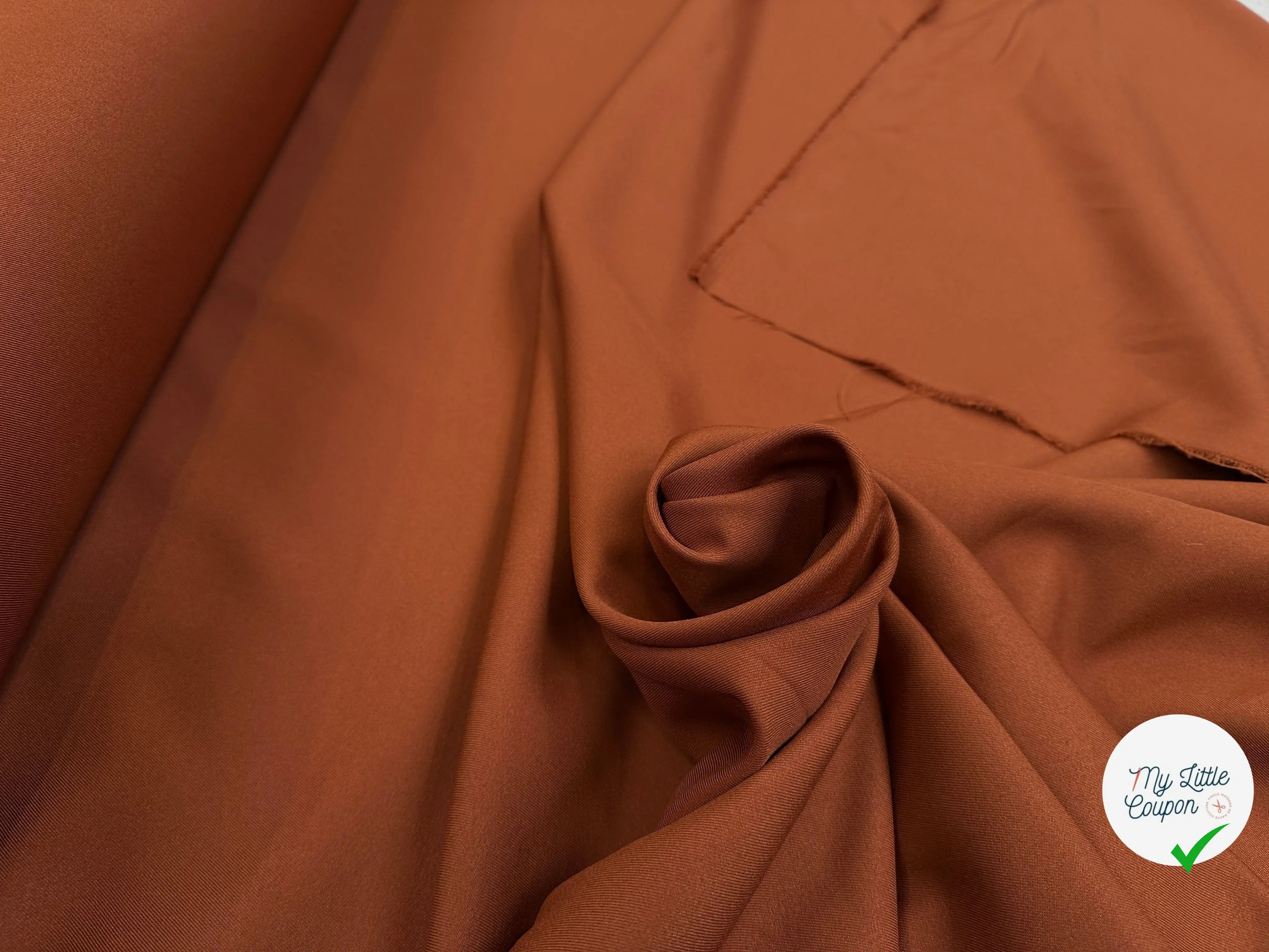 GABARDINE FLUIDE MARRON ROUX QUALITÉ COUTURE - My Little Coupon