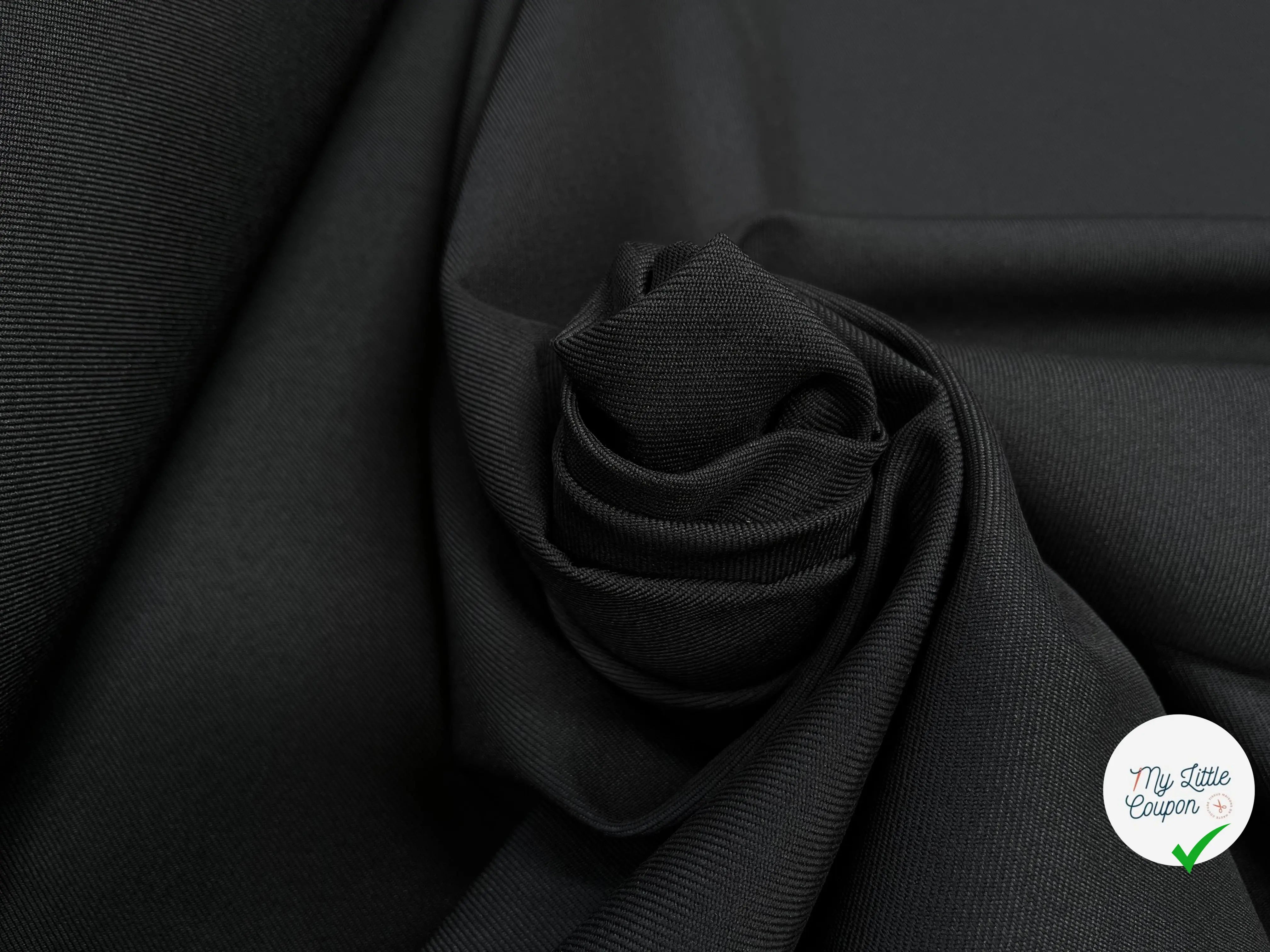 GABARDINE LAINE MÉLANGÉE NOIR - My Little Coupon