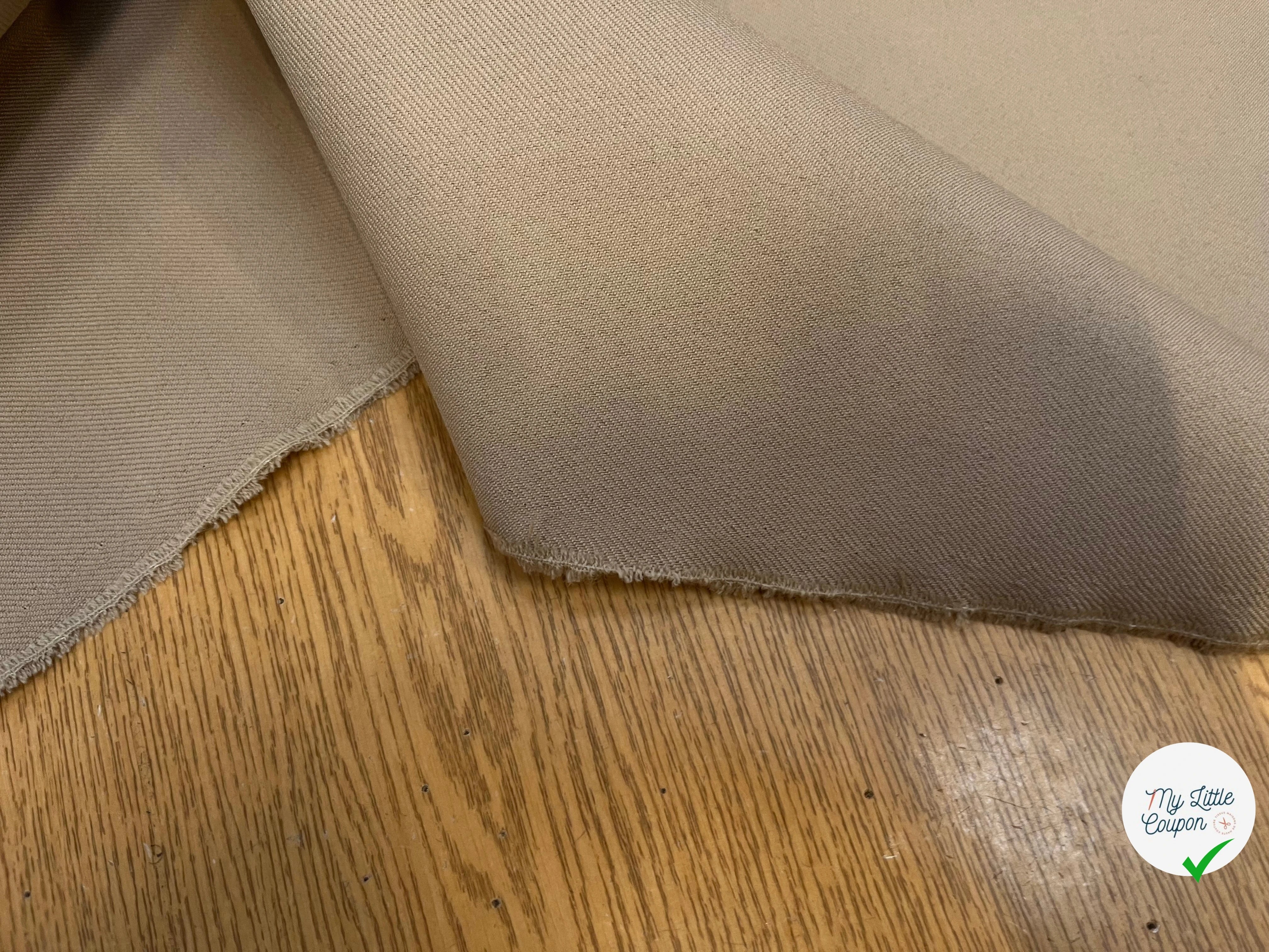 GABARDINE LÈGEREMENT STRIÉE COULEUR SAHARA - My Little Coupon