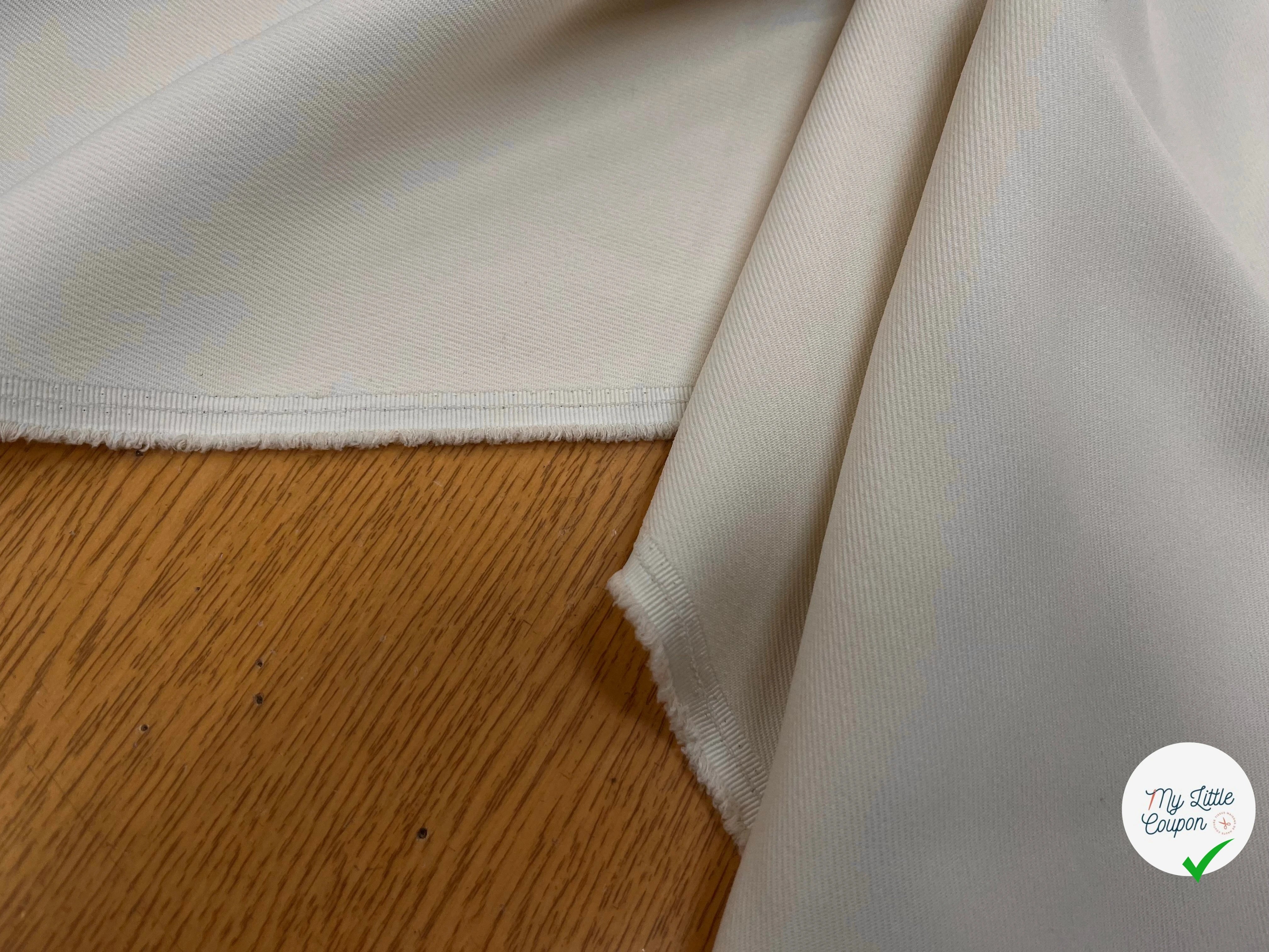GABARDINE LEGÈREMENT STRIÉE SOUPLE POLYESTER OAT MEAT 130CM - My Little Coupon