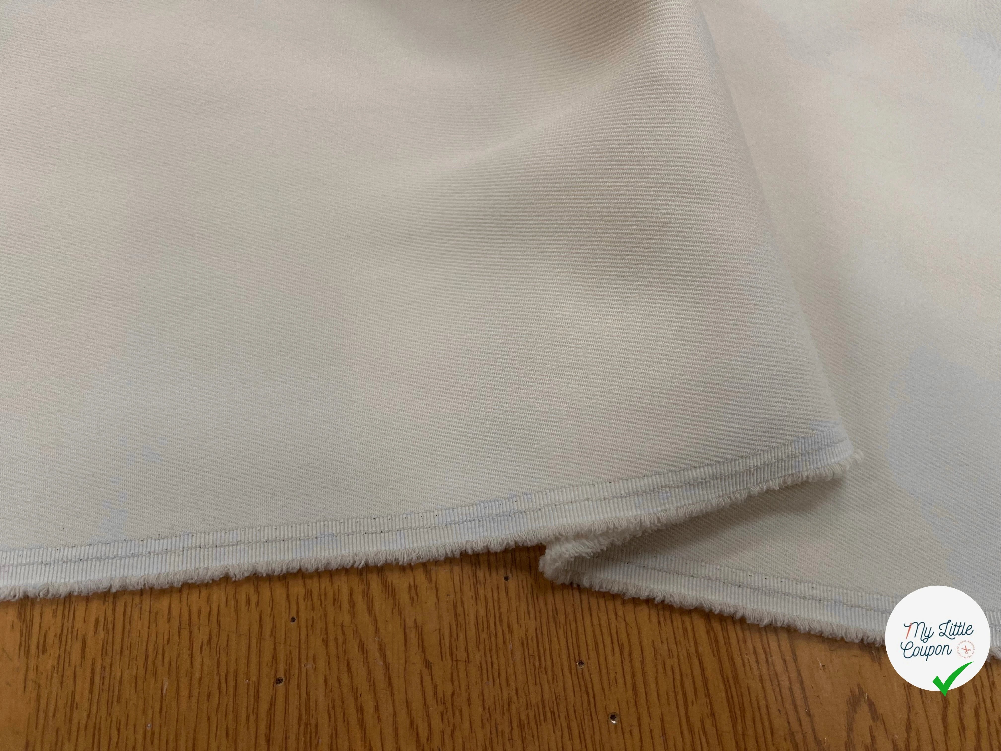 GABARDINE LEGÈREMENT STRIÉE SOUPLE POLYESTER OAT MEAT 130CM - My Little Coupon