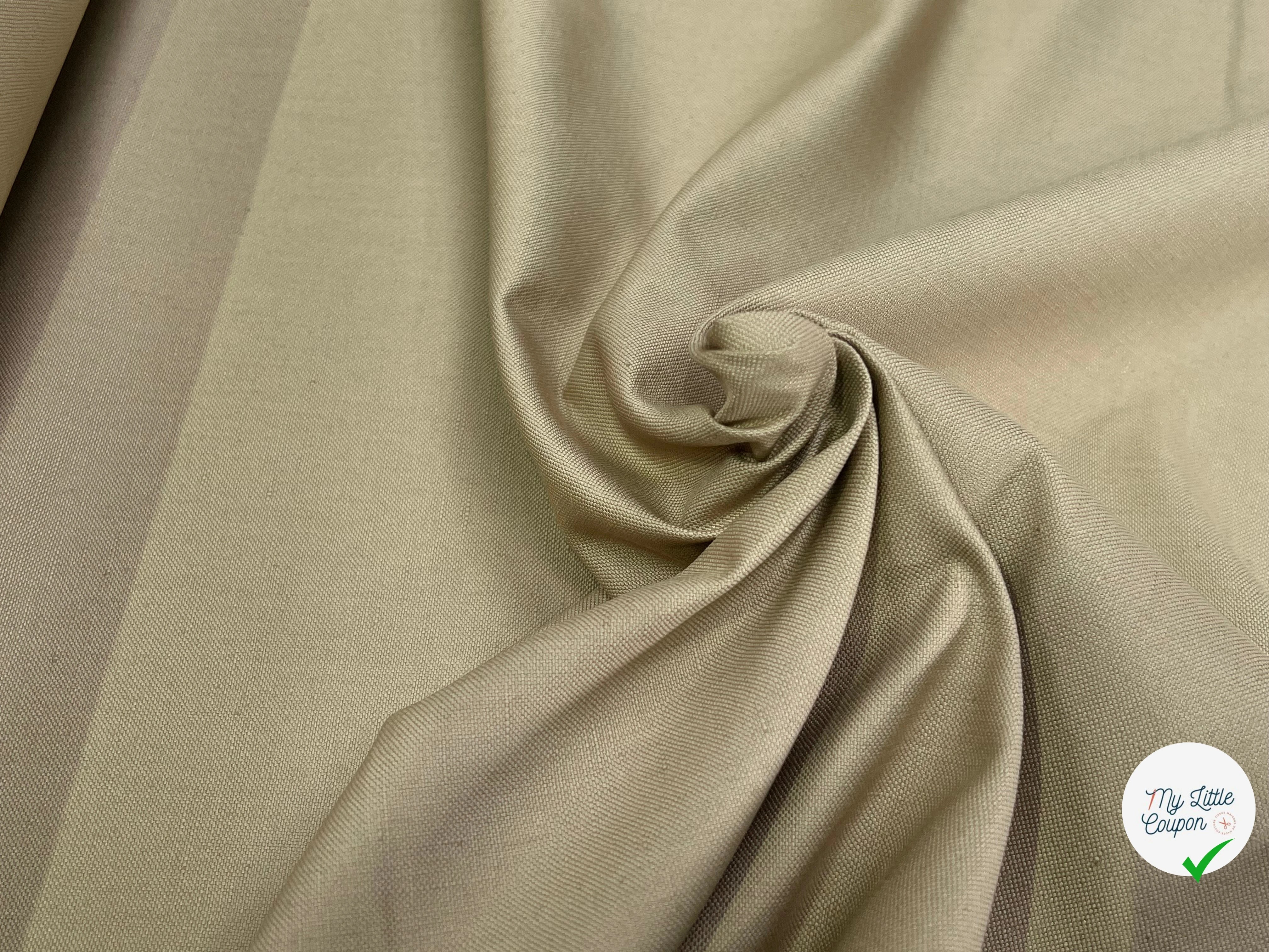 GABARDINE LOURDE BELLE TENUE BEIGE FONCÉ 100% COTON 150CM - My Little Coupon