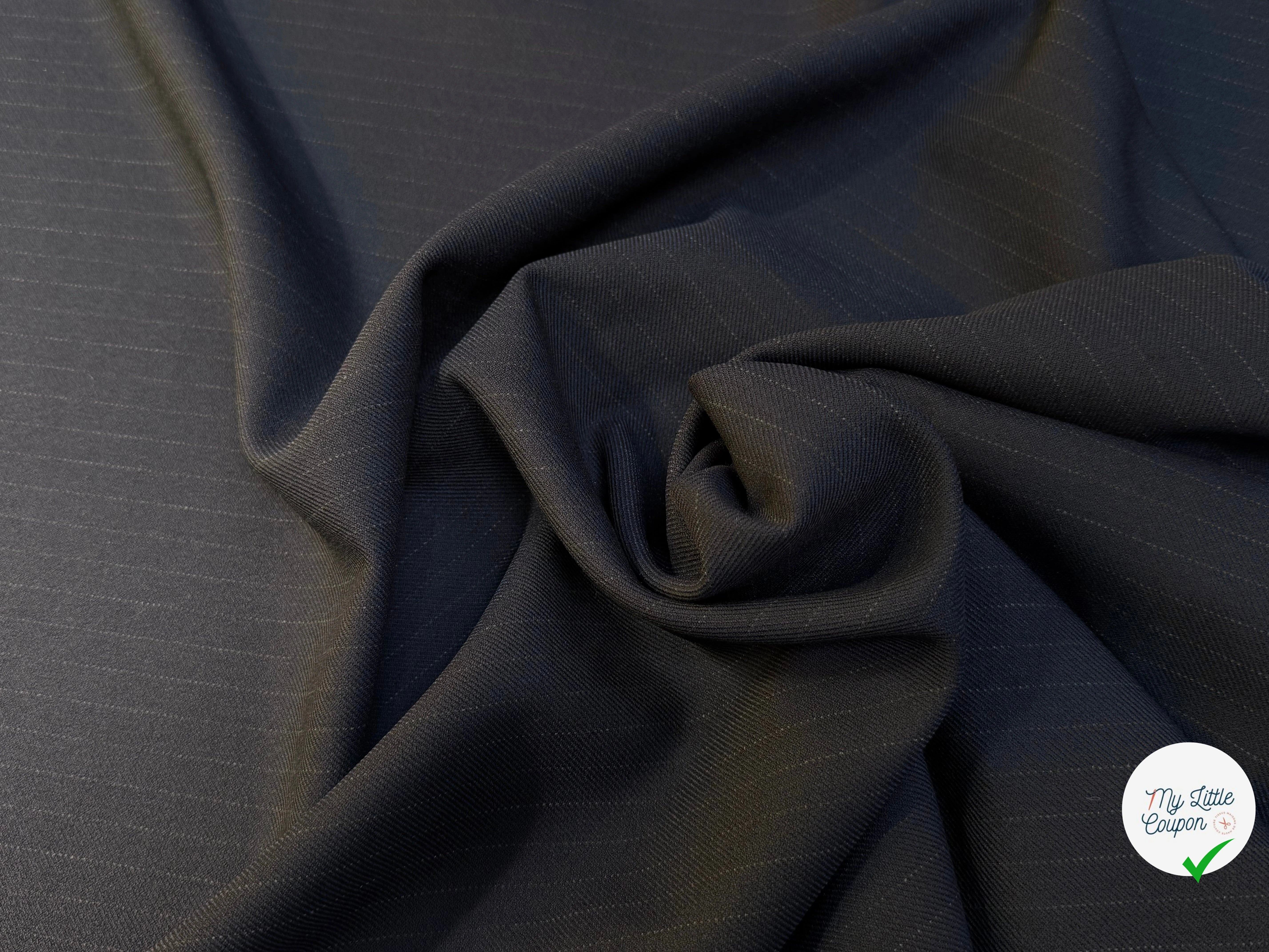 GABARDINE LOURDE JAPAN À RAYURES TENUE IMPÉCABLE MARINE STRETCH - My Little Coupon