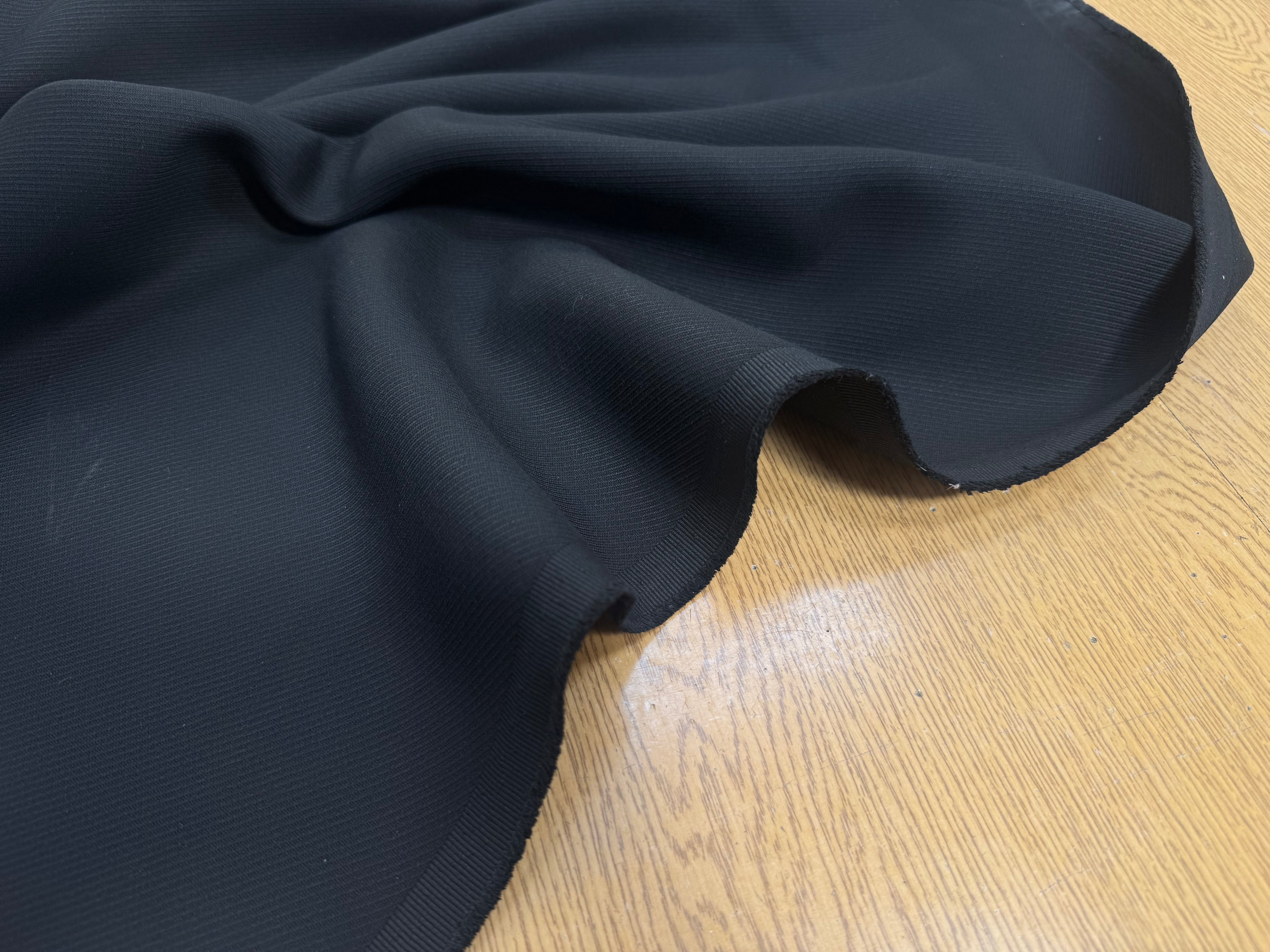 GABARDINE LOURDE POLYCOTON UNI NOIR SERGÉ - My Little Coupon
