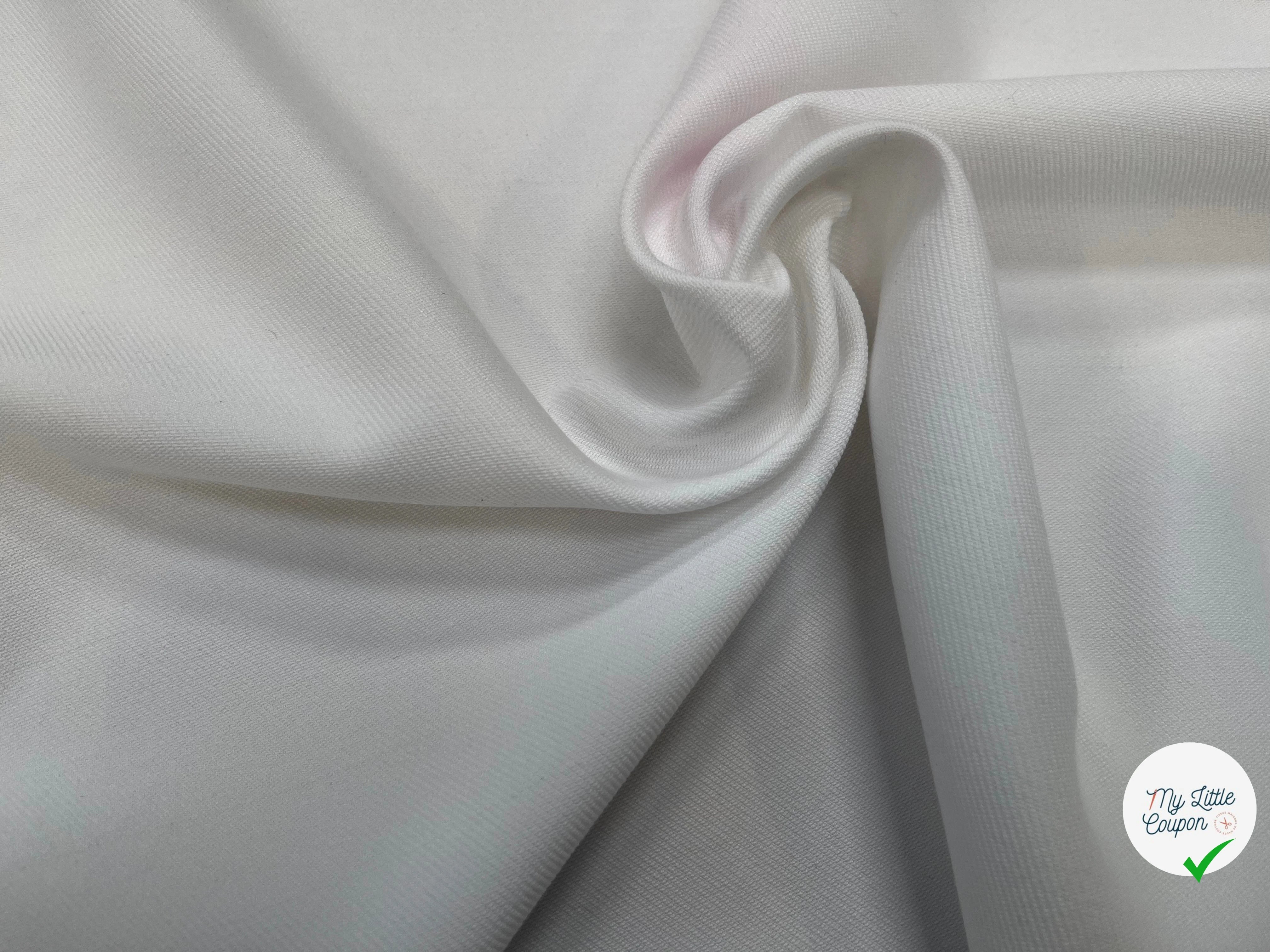 GABARDINE LOURDE SOUPLE BLANCHE 153CM - My Little Coupon