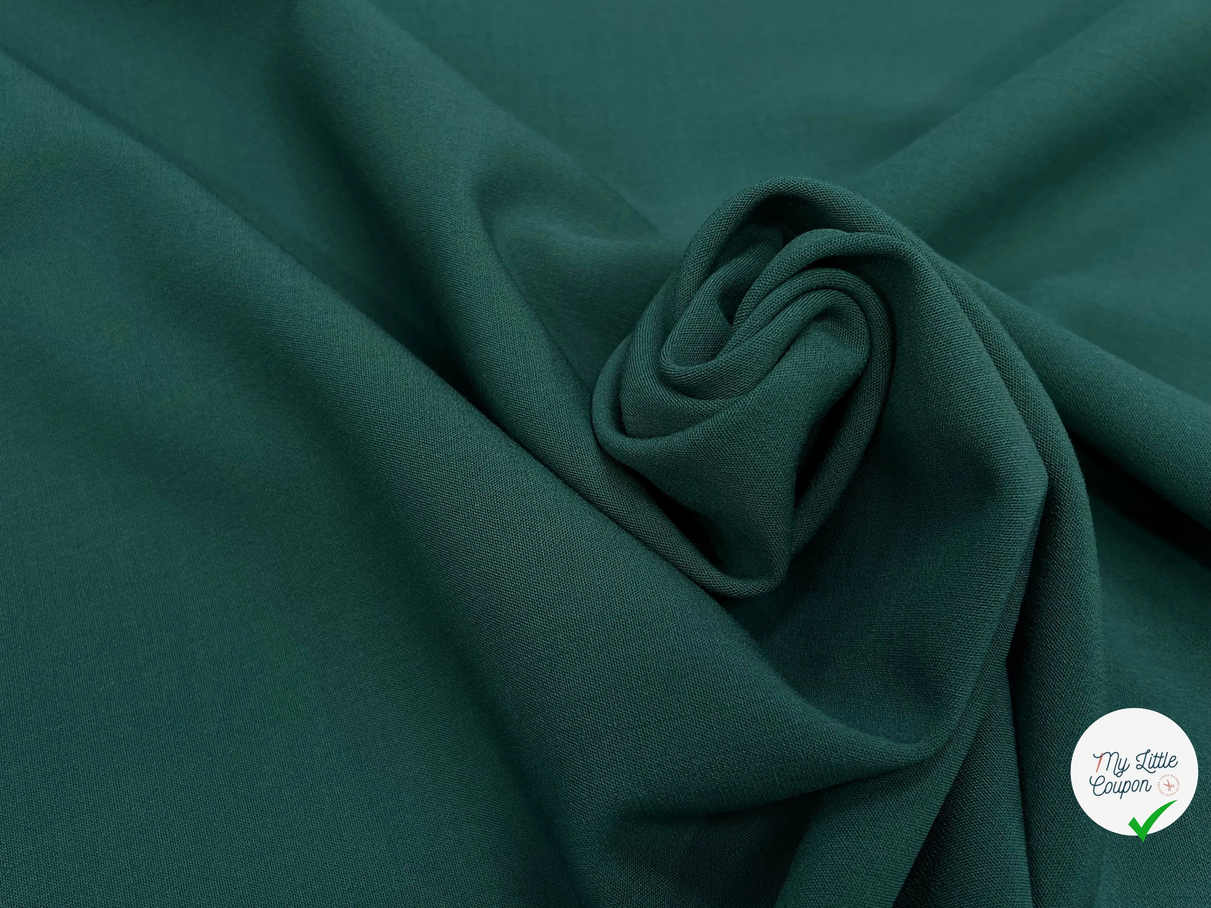 GABARDINE LOURDE STRETCH 43% LAINE VIERGE VERT FORÊT 130CM - My Little Coupon