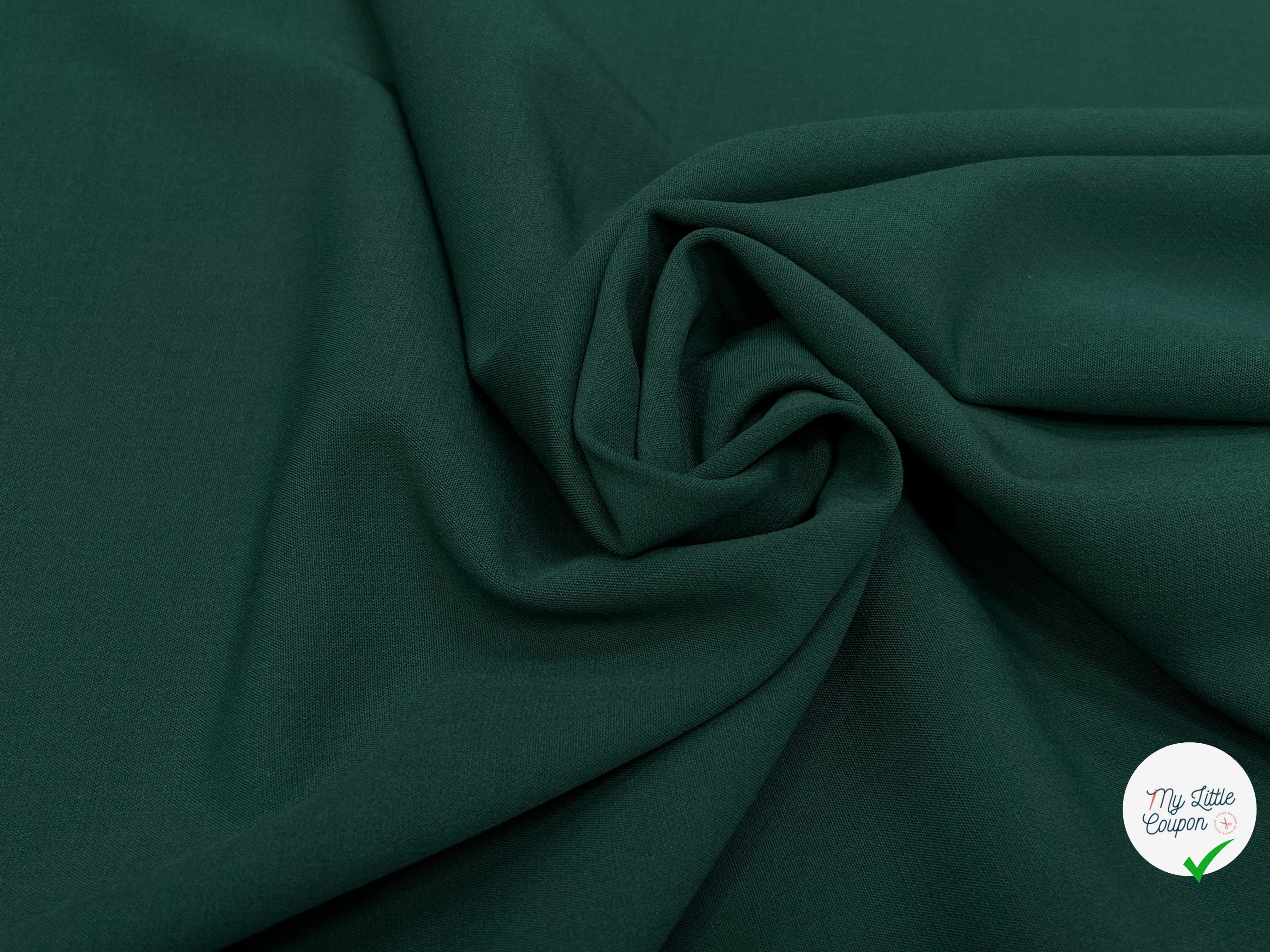 GABARDINE LOURDE STRETCH 43% LAINE VIERGE VERT FORÊT 130CM - My Little Coupon