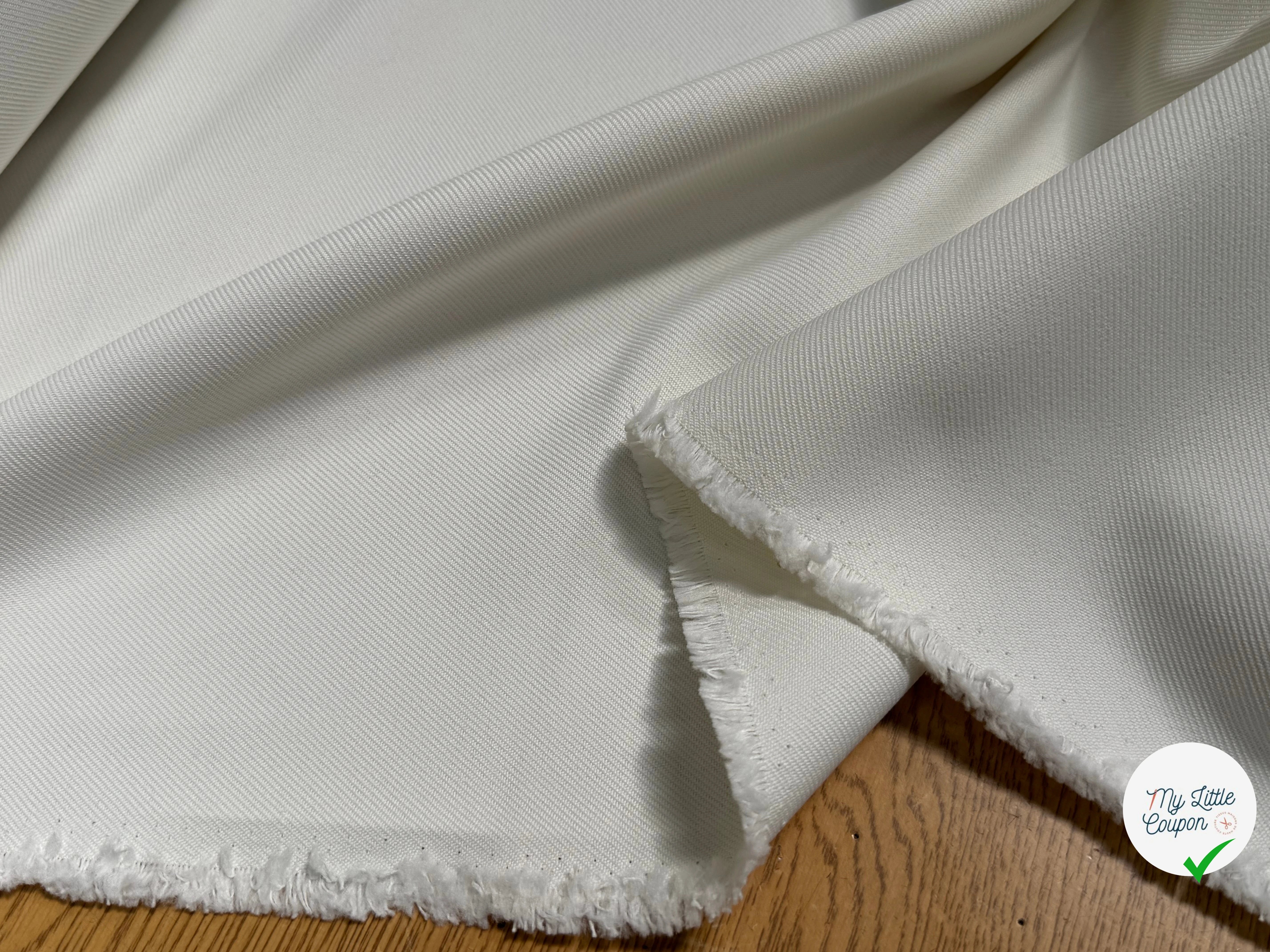 GABARDINE LOURDE STRIÉE BLANC CASSÉ - My Little Coupon