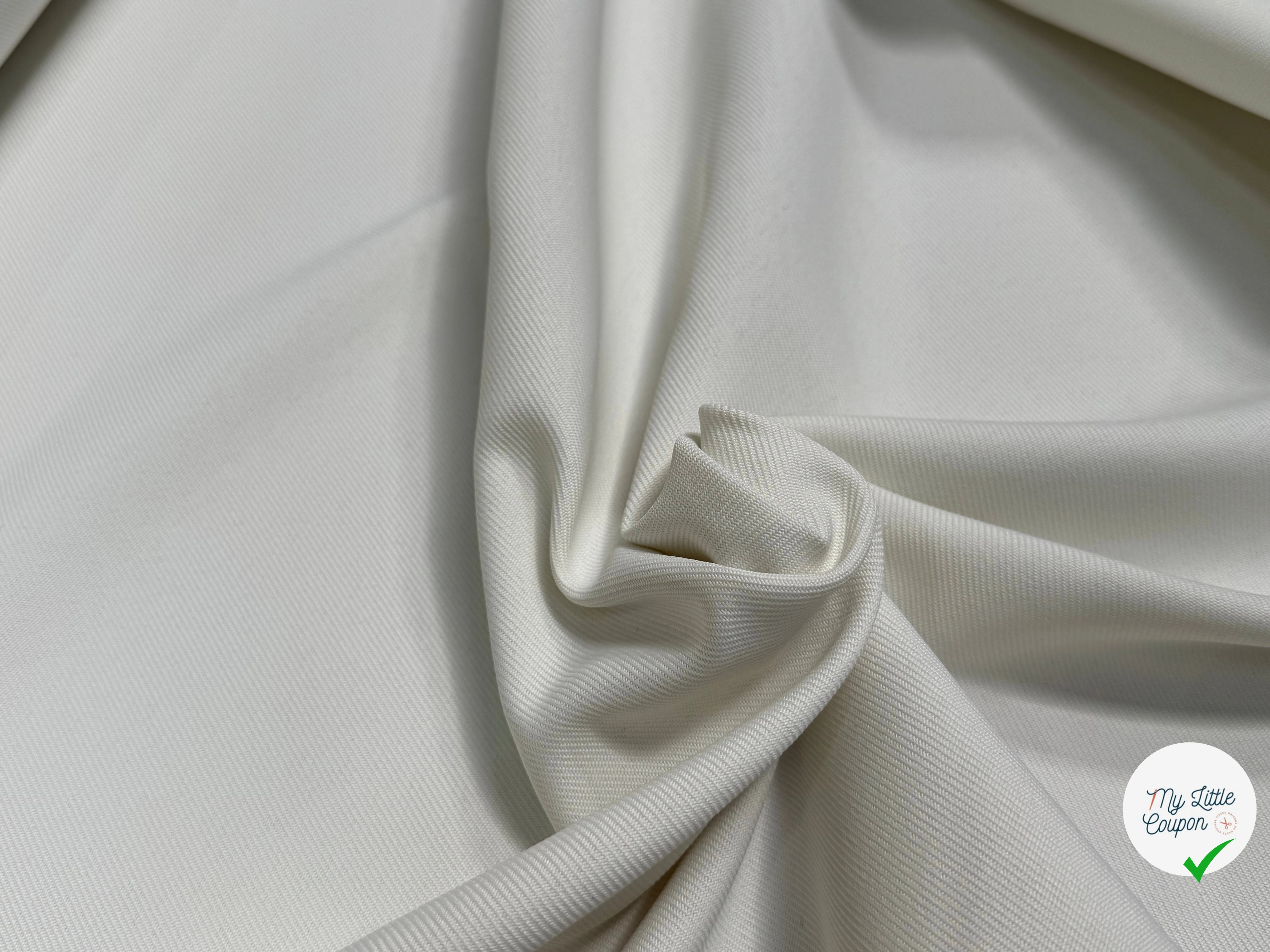 GABARDINE LOURDE STRIÉE BLANC CASSÉ - My Little Coupon