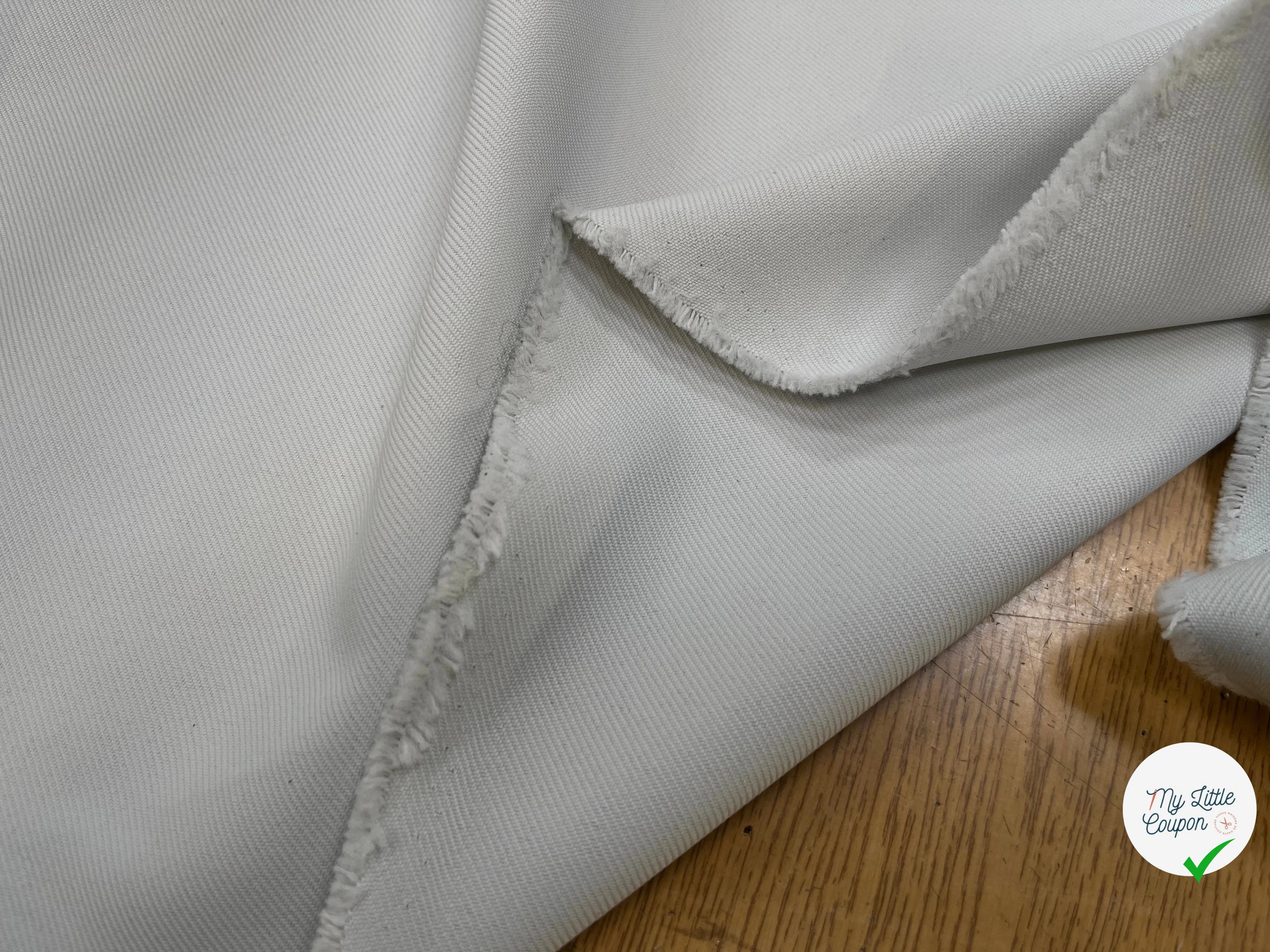 GABARDINE LOURDE STRIÉE DIRTY WHITE POLYESTER - My Little Coupon