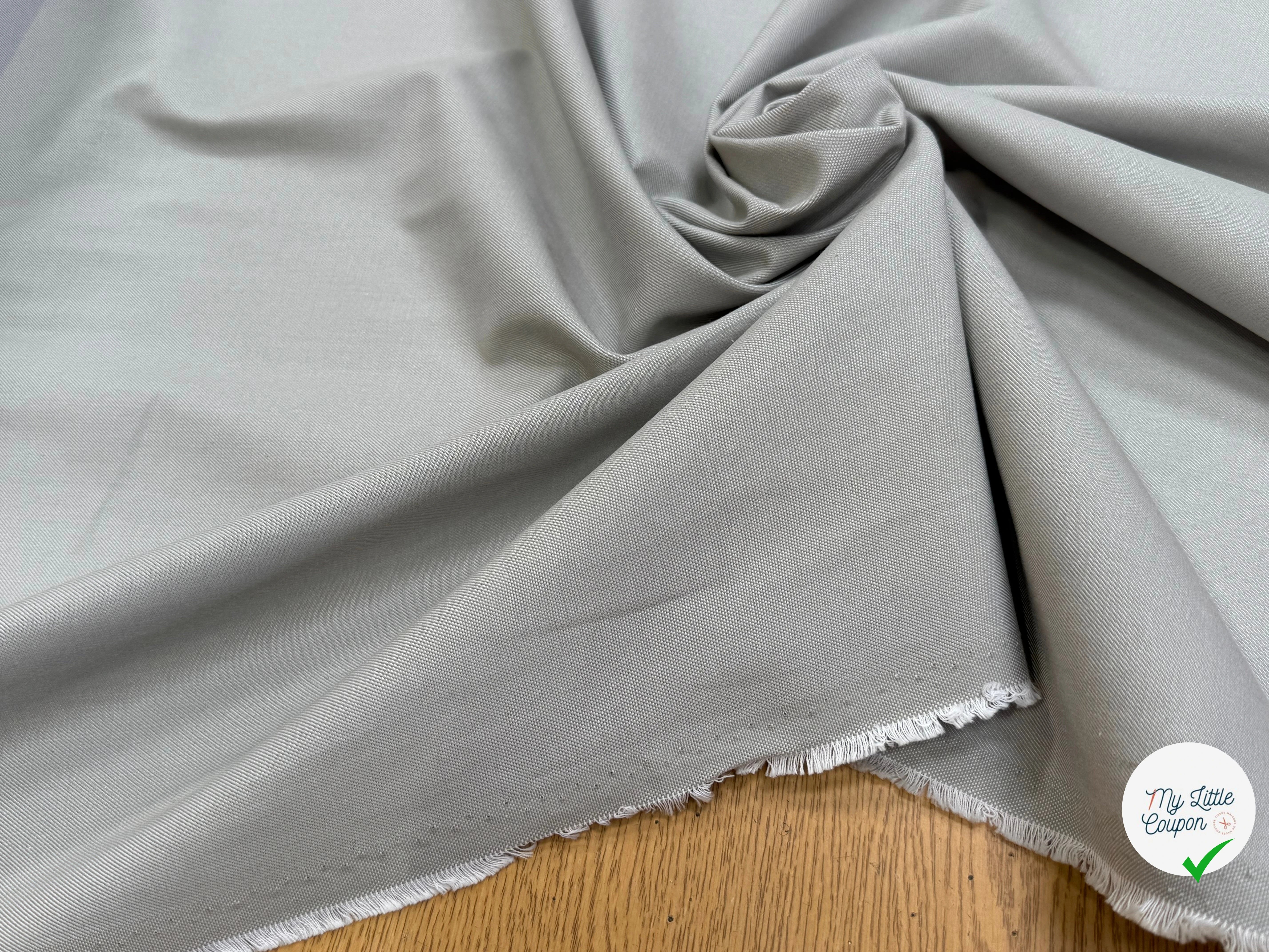 GABARDINE NATTÉE DE COTON LOURDE GRIS MARBRE TENUE IMPÉCABLE - My Little Coupon