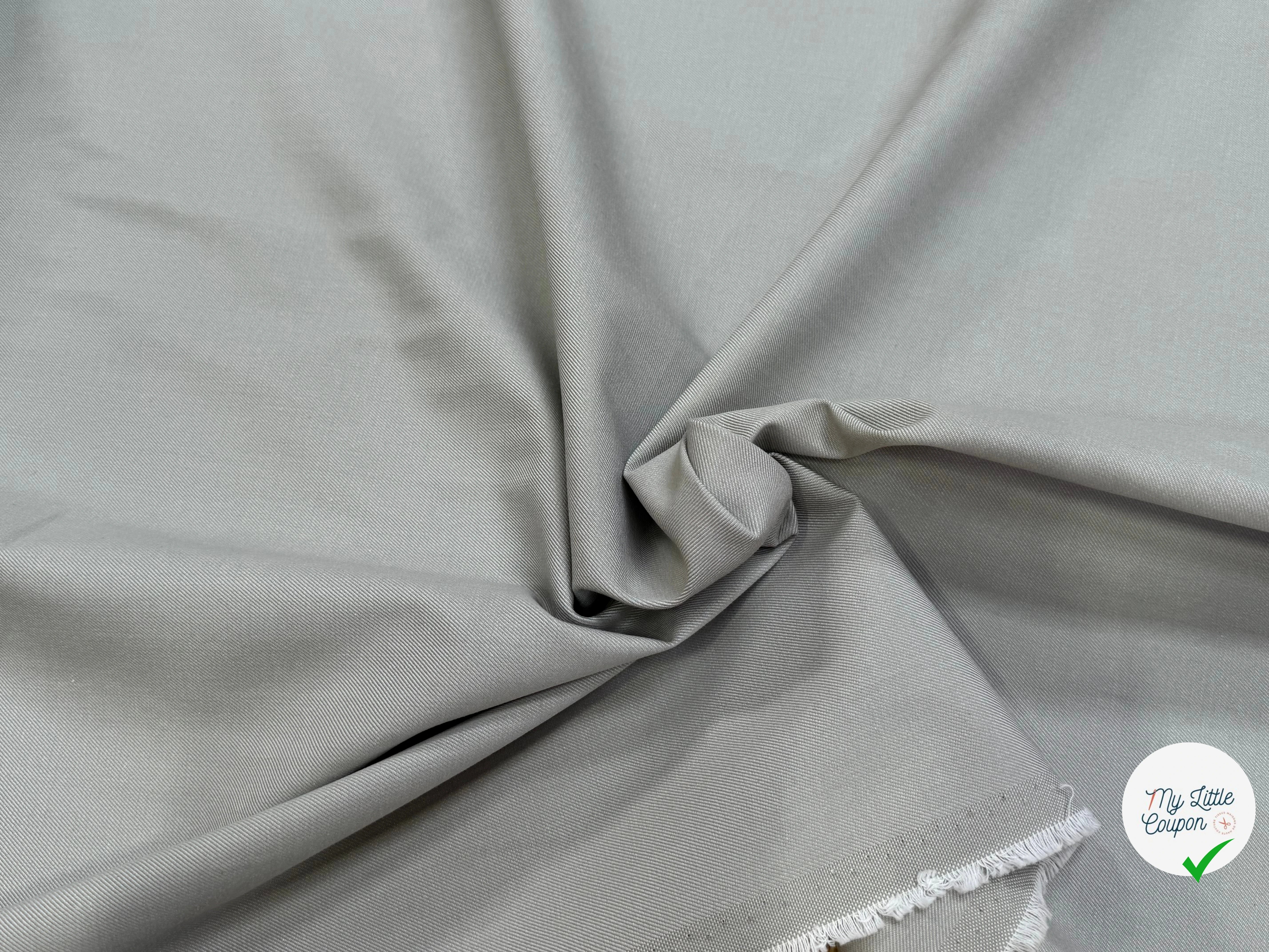 GABARDINE NATTÉE DE COTON LOURDE GRIS MARBRE TENUE IMPÉCABLE - My Little Coupon