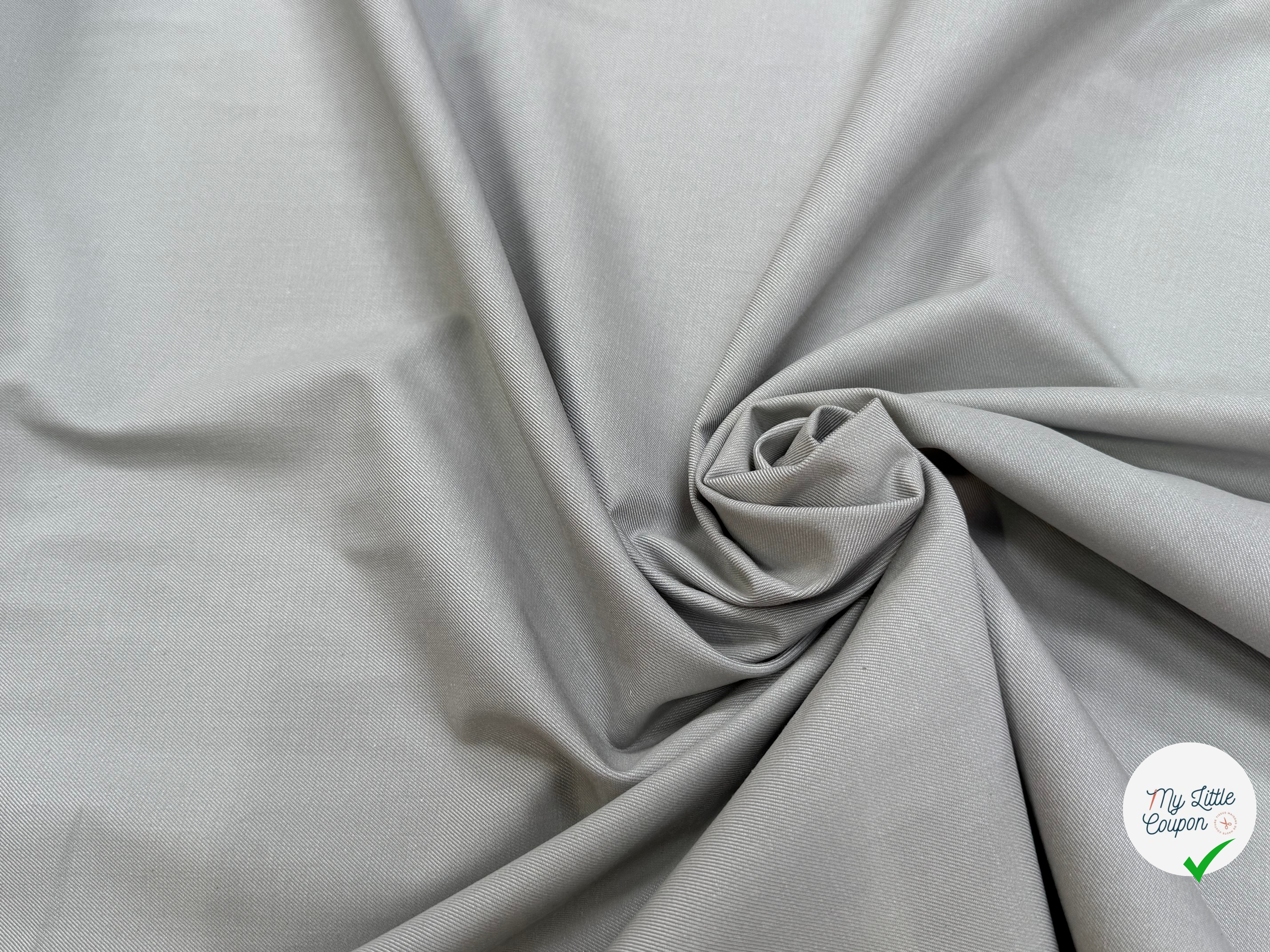 GABARDINE NATTÉE DE COTON LOURDE GRIS MARBRE TENUE IMPÉCABLE - My Little Coupon