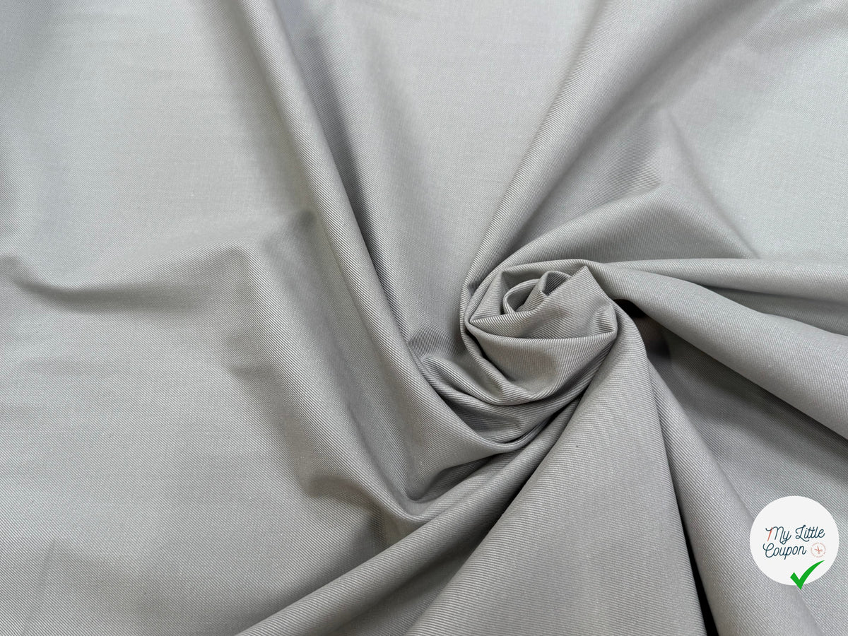 GABARDINE NATTÉE DE COTON LOURDE GRIS MARBRE TENUE IMPÉCABLE - My Little Coupon