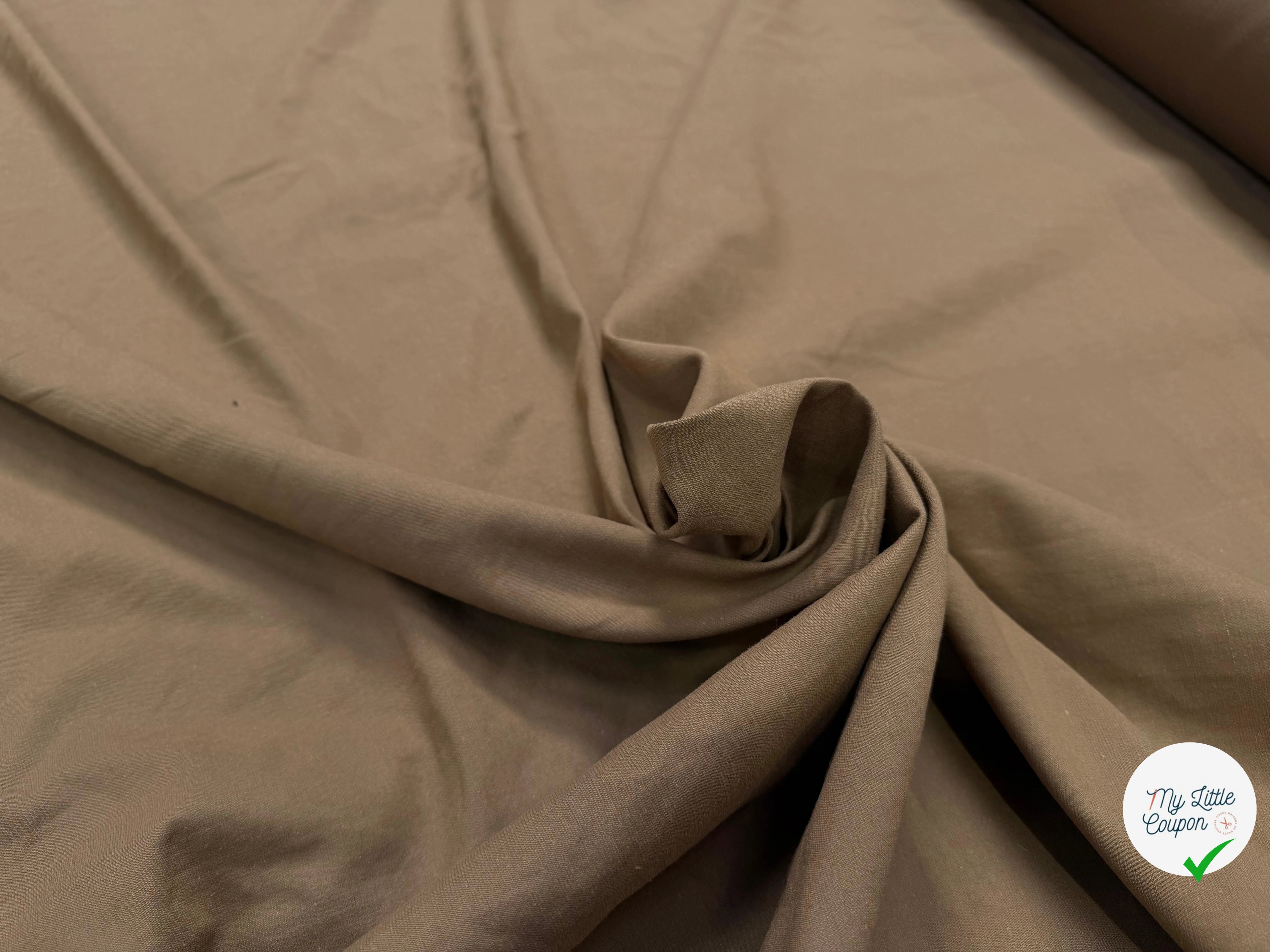 GABARDINE PEAU DE PECHE CAMEL FONCÉ REVERSIBLE - My Little Coupon