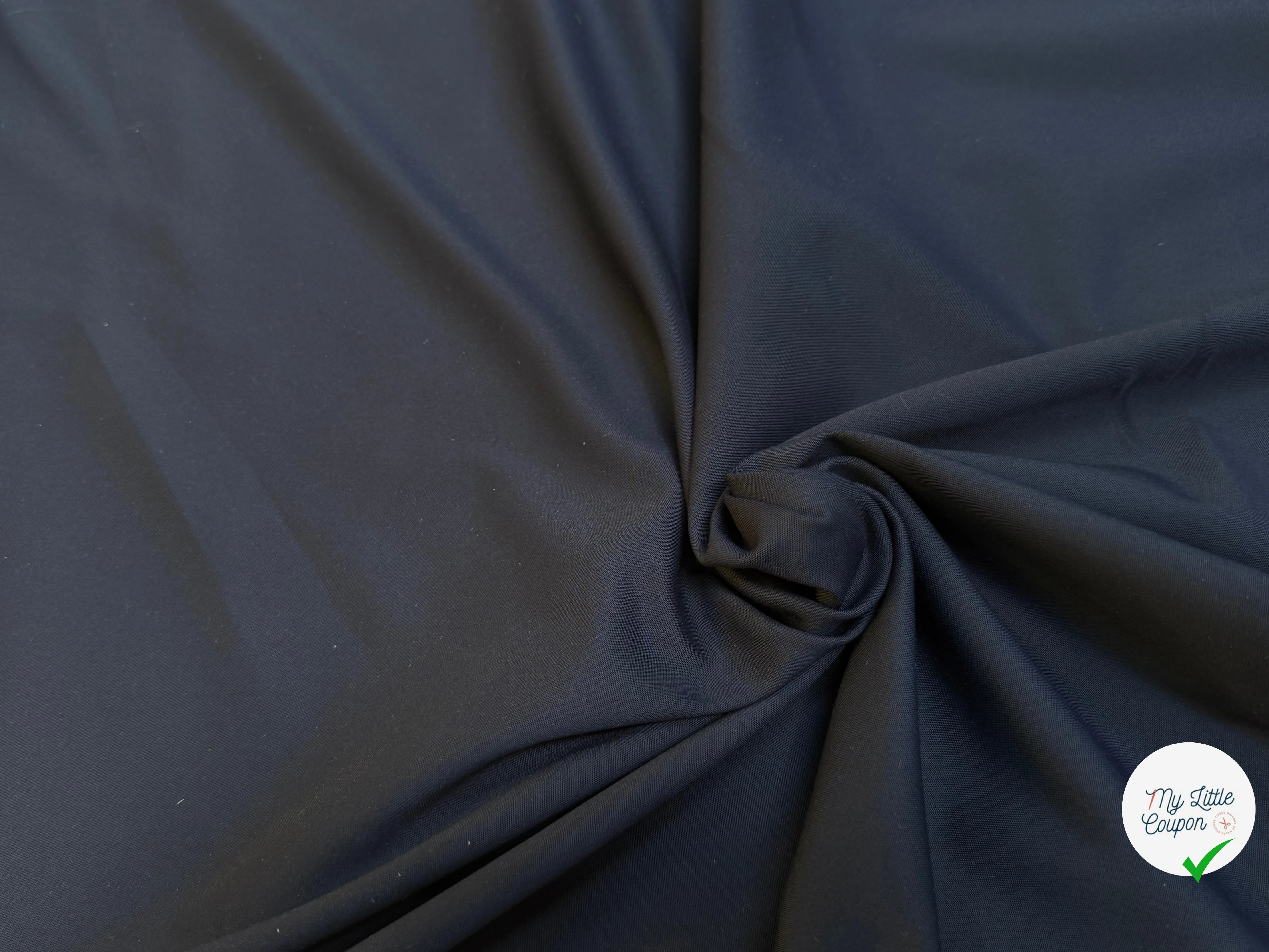 GABARDINE POLYCOTON TOUCHER SOYEUX STRETCH BLEU MARINE 51% COTON - My Little Coupon