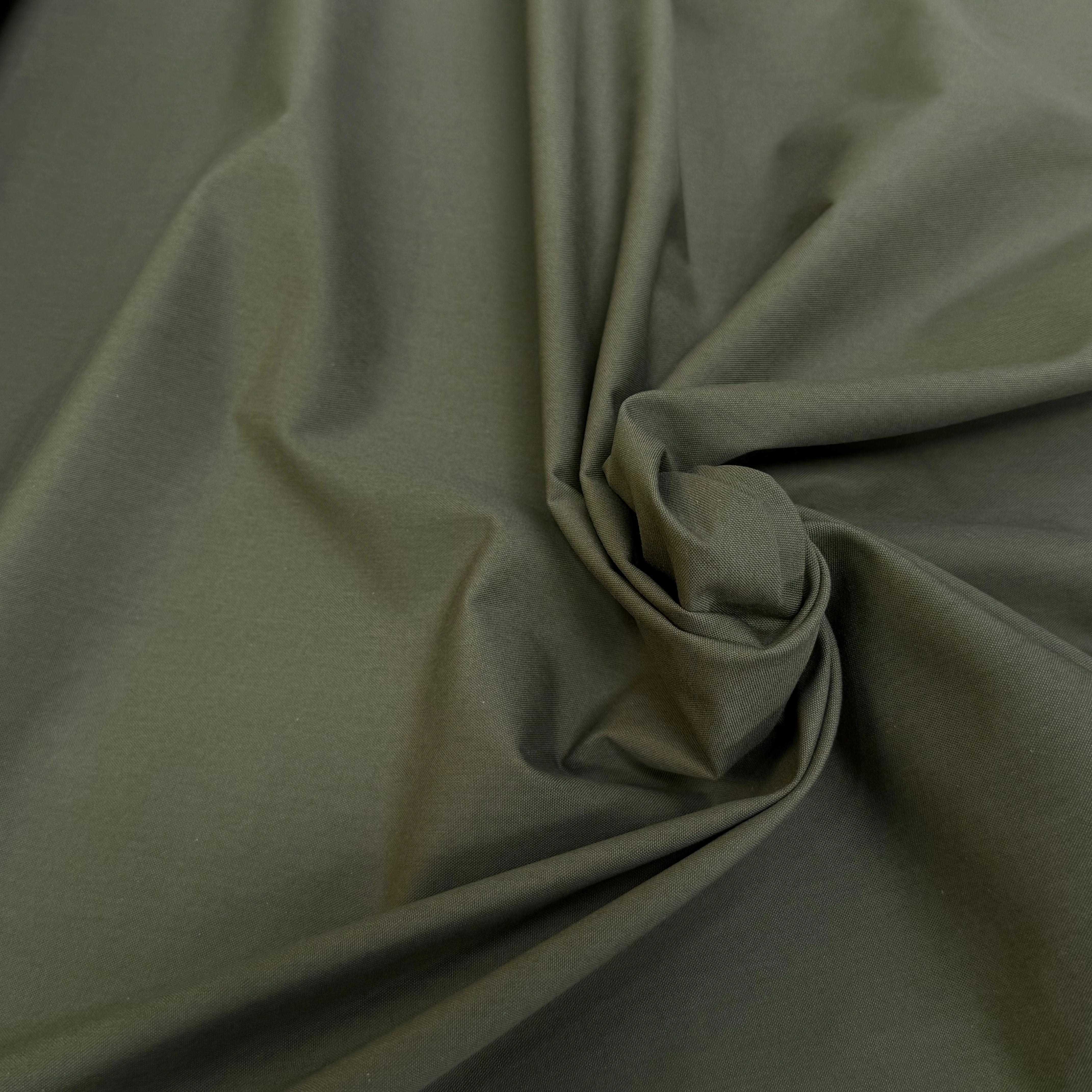 GABARDINE POLYCOTON VERT KAKI TENUE SOYEUSE - My Little Coupon