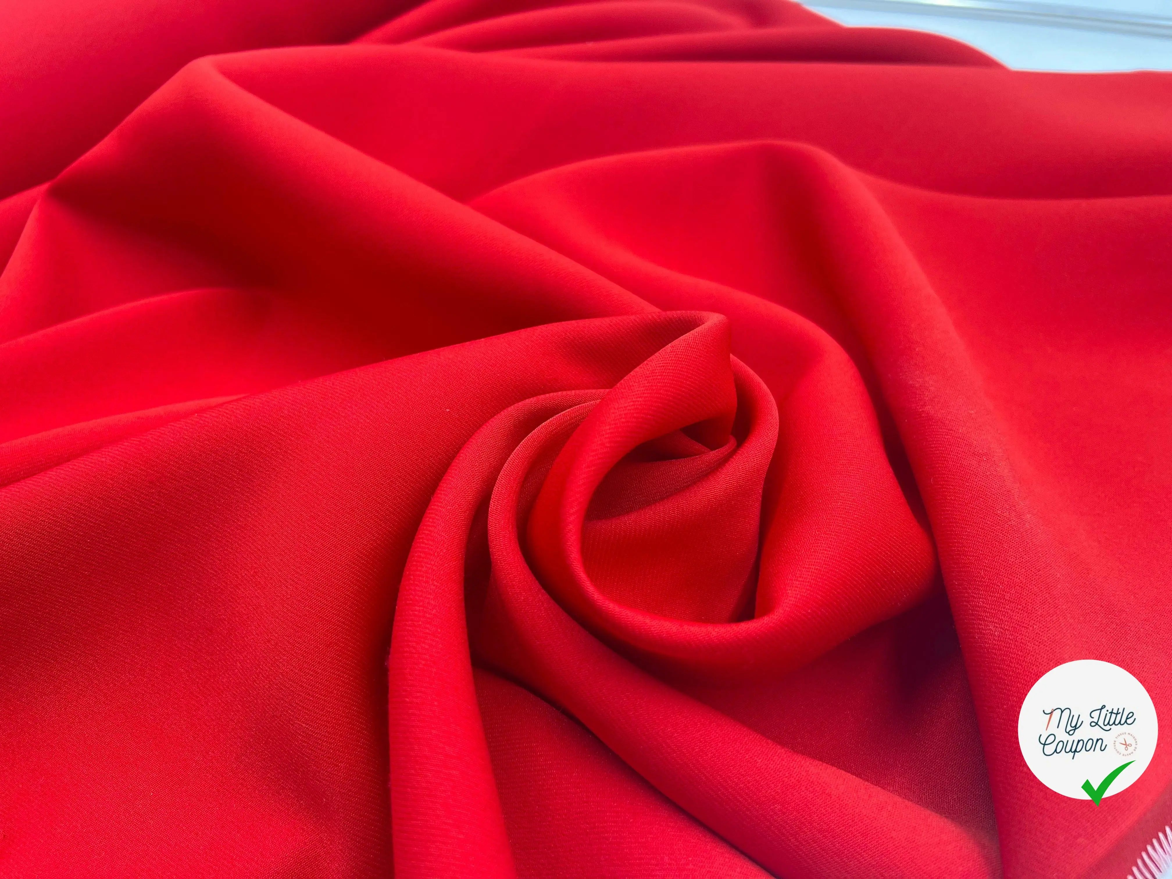 GABARDINE POLYESTER QUALITĂ JAPON ROUGE AMOUR - My Little Coupon - tissu - coudre
