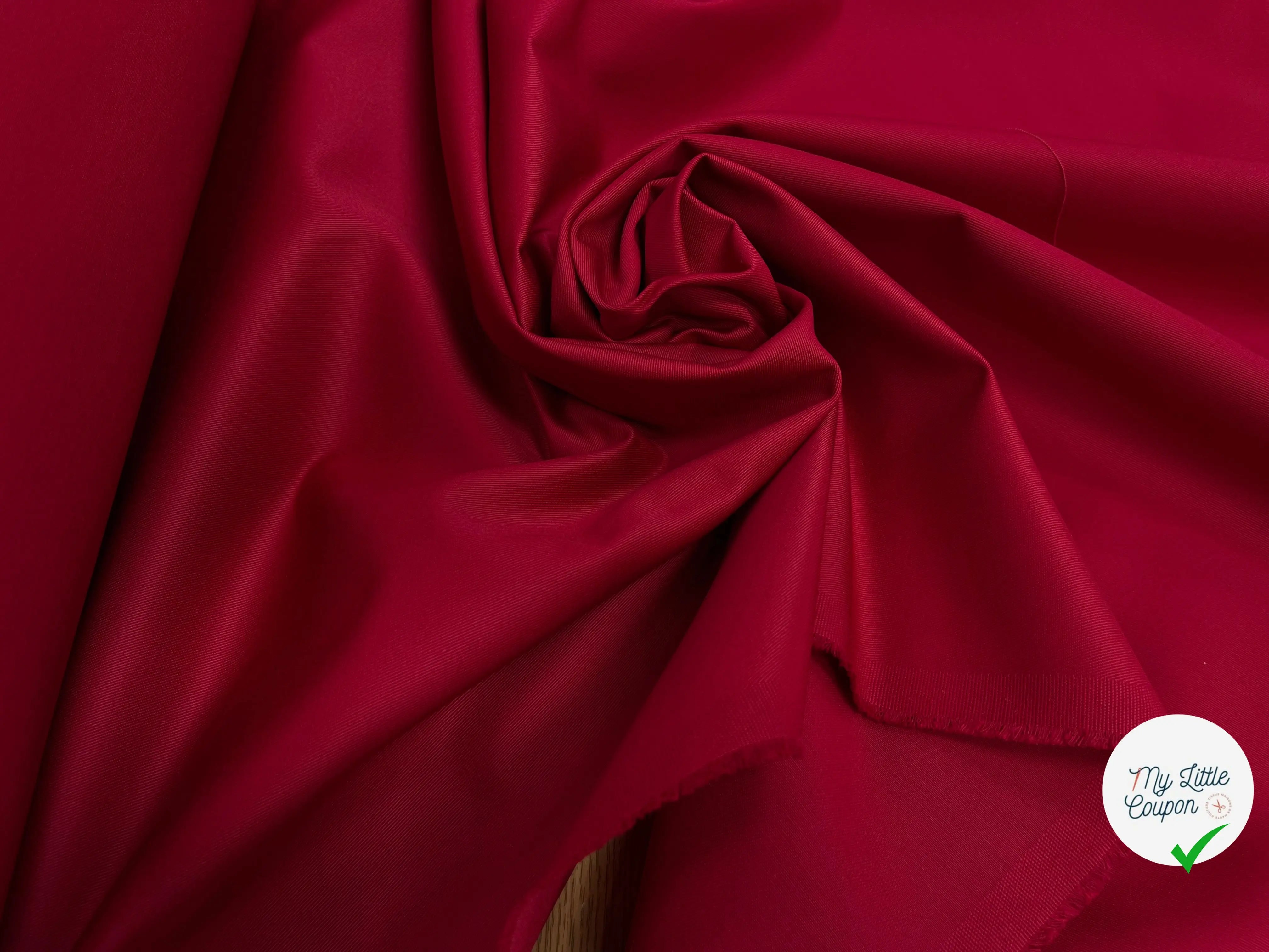 GABARDINE POLYESTER ROUGE CANON JAPON - My Little Coupon