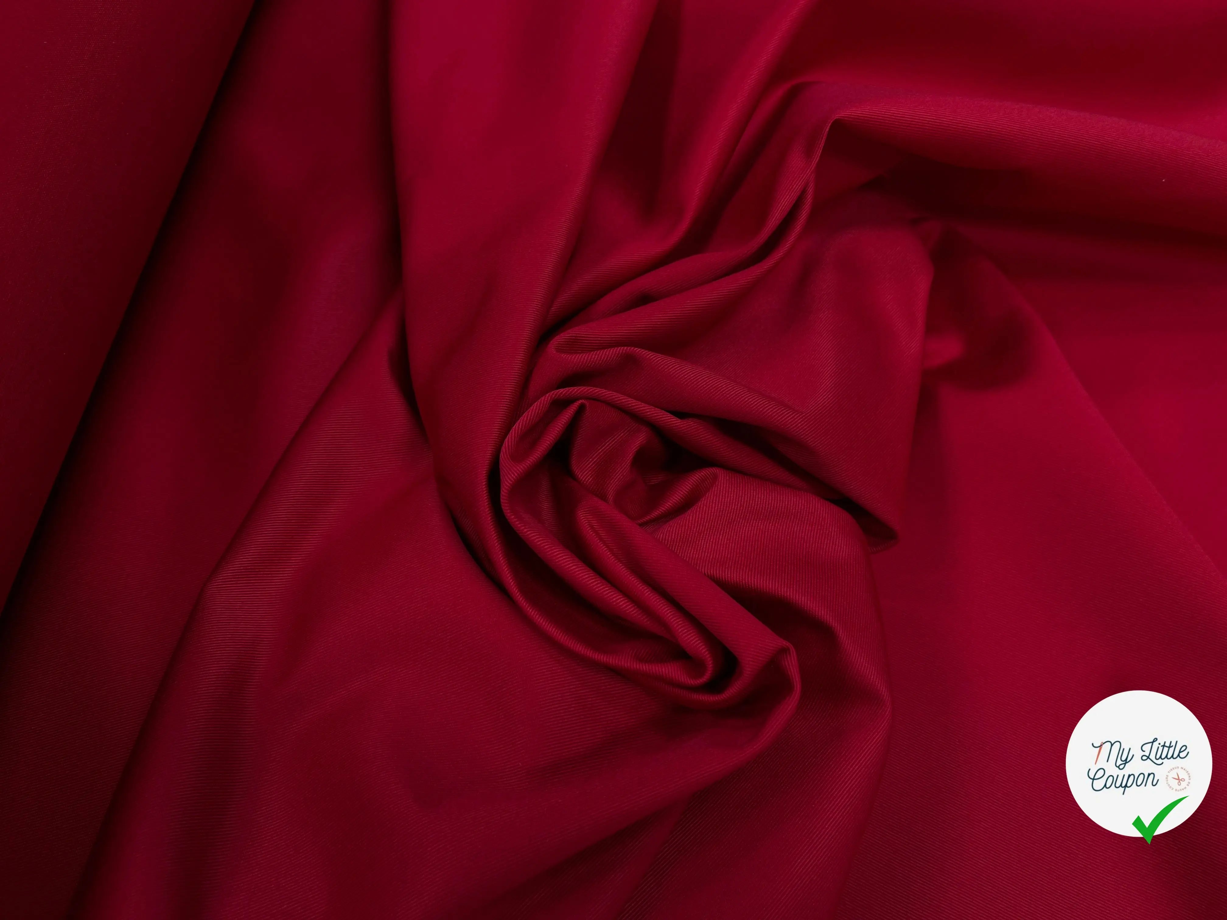 GABARDINE POLYESTER ROUGE CANON JAPON - My Little Coupon