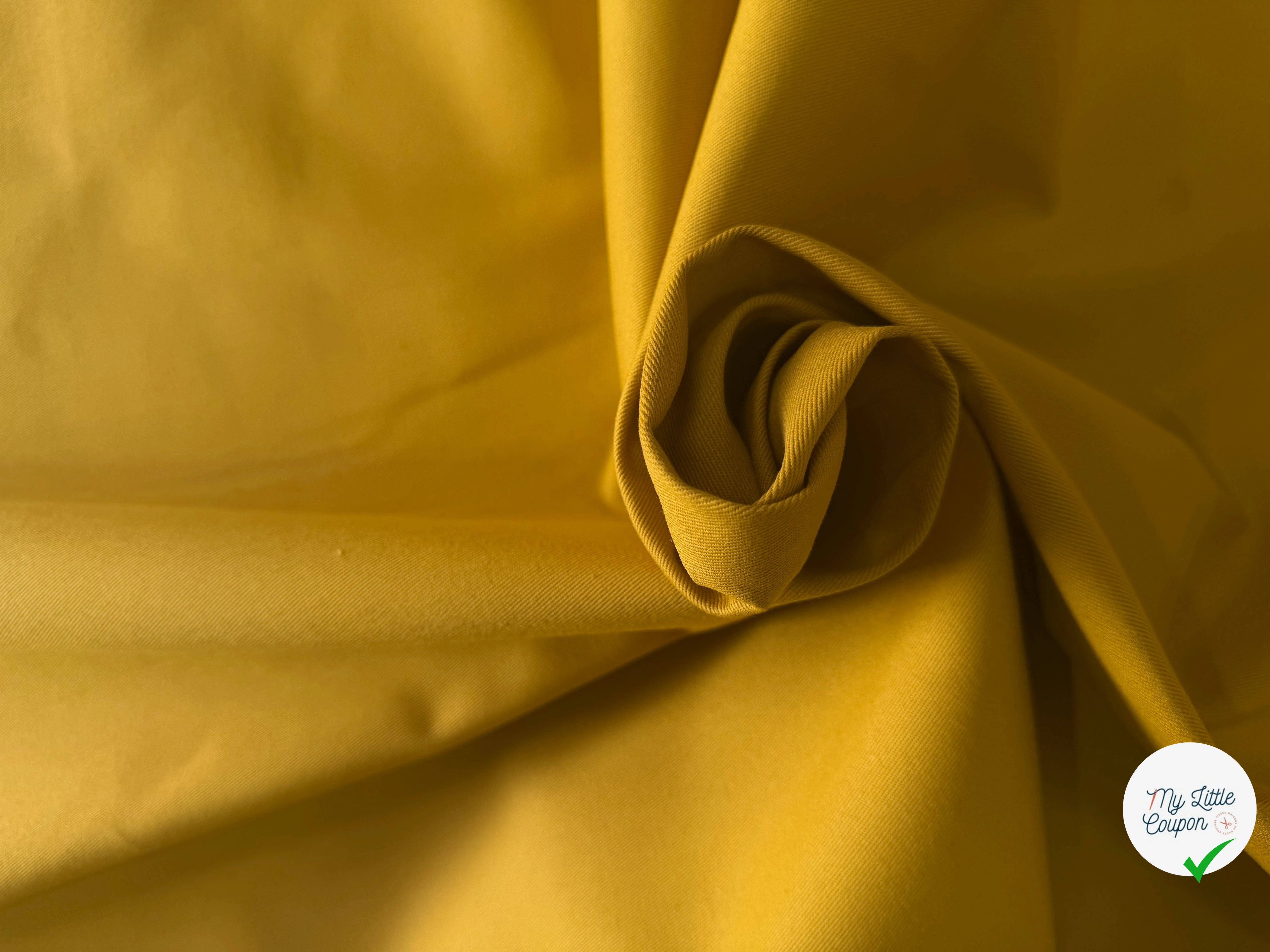 GABARDINE SERGÉE 100% COTON MOUTARDE 841 150 CM - My Little Coupon