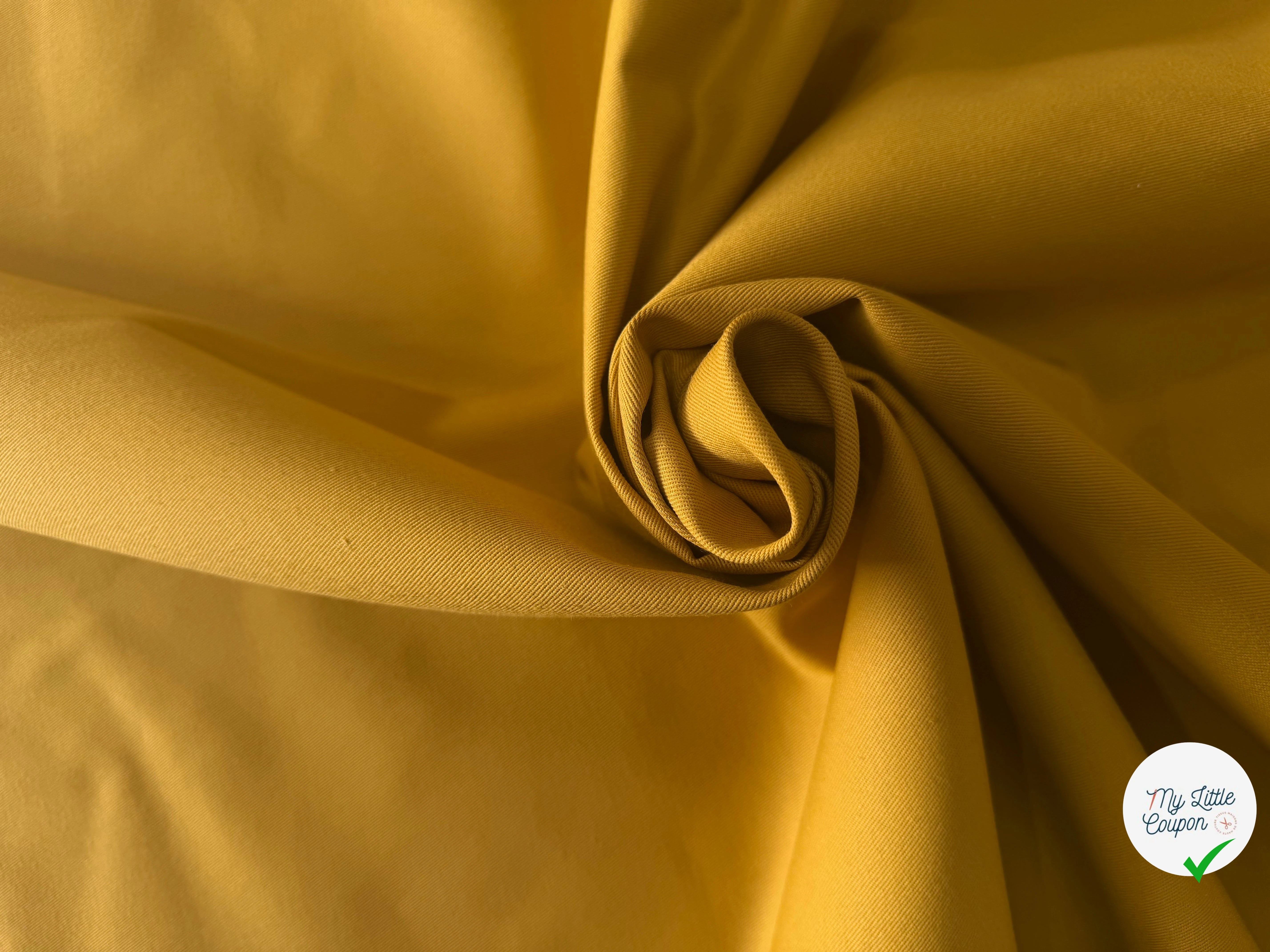 GABARDINE SERGÉE 100% COTON MOUTARDE 841 150 CM - My Little Coupon