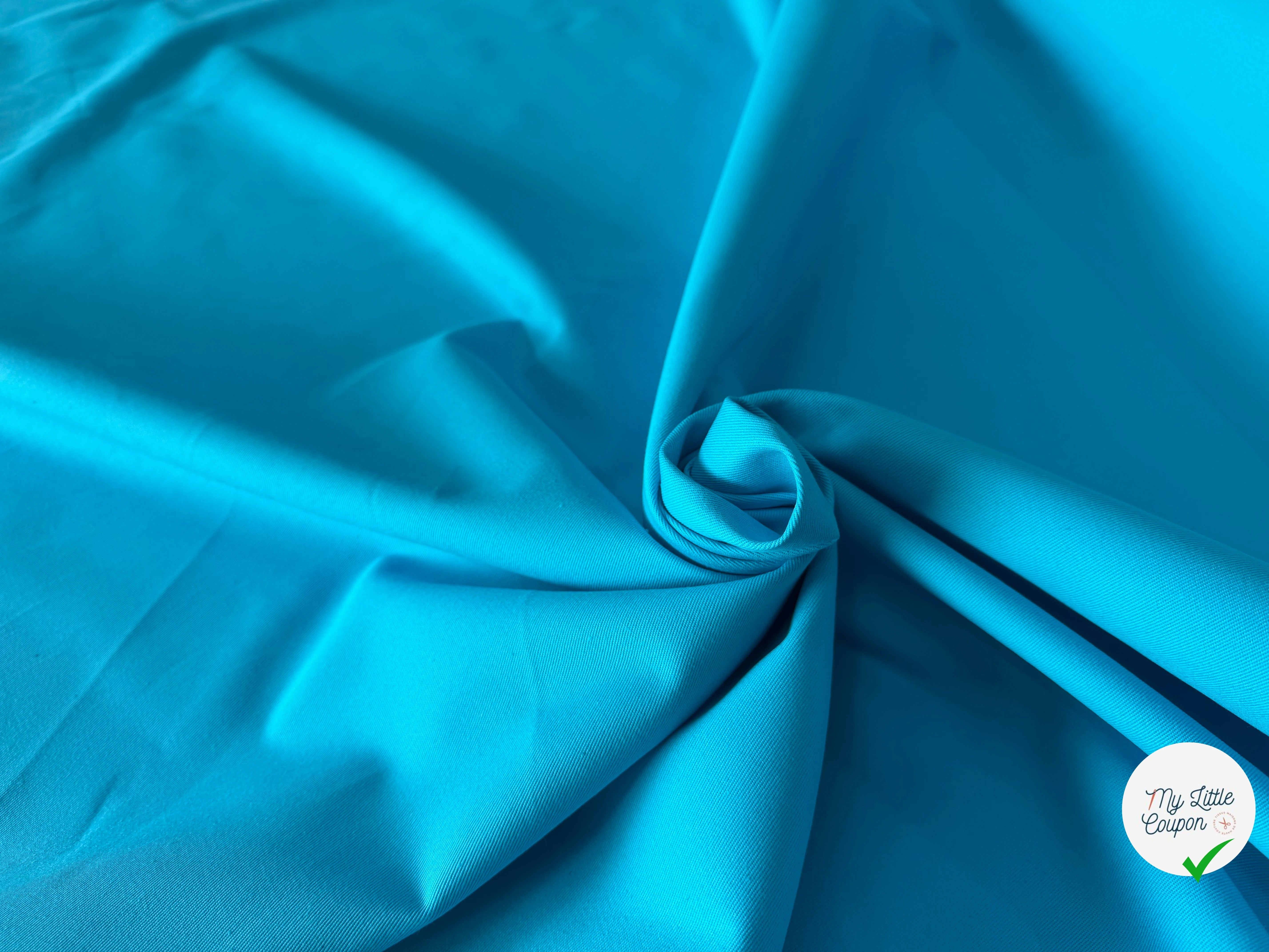 GABARDINE SERGÉE 100% COTON TURQUOISE 822 150 CM - My Little Coupon