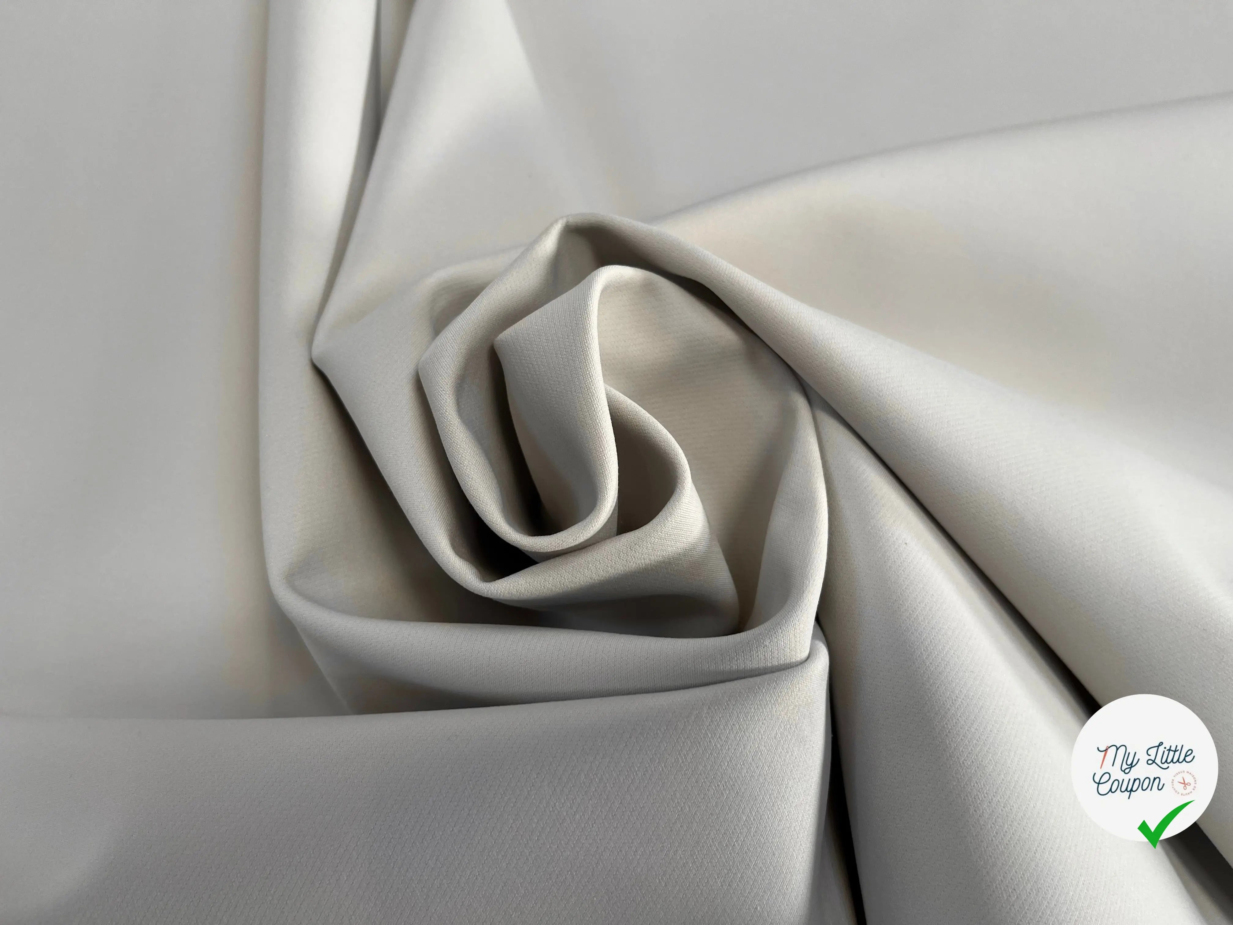 GABARDINE SOUPLE DOUBLE FACE BLANC CASSÉ & BEIGE - My Little Coupon