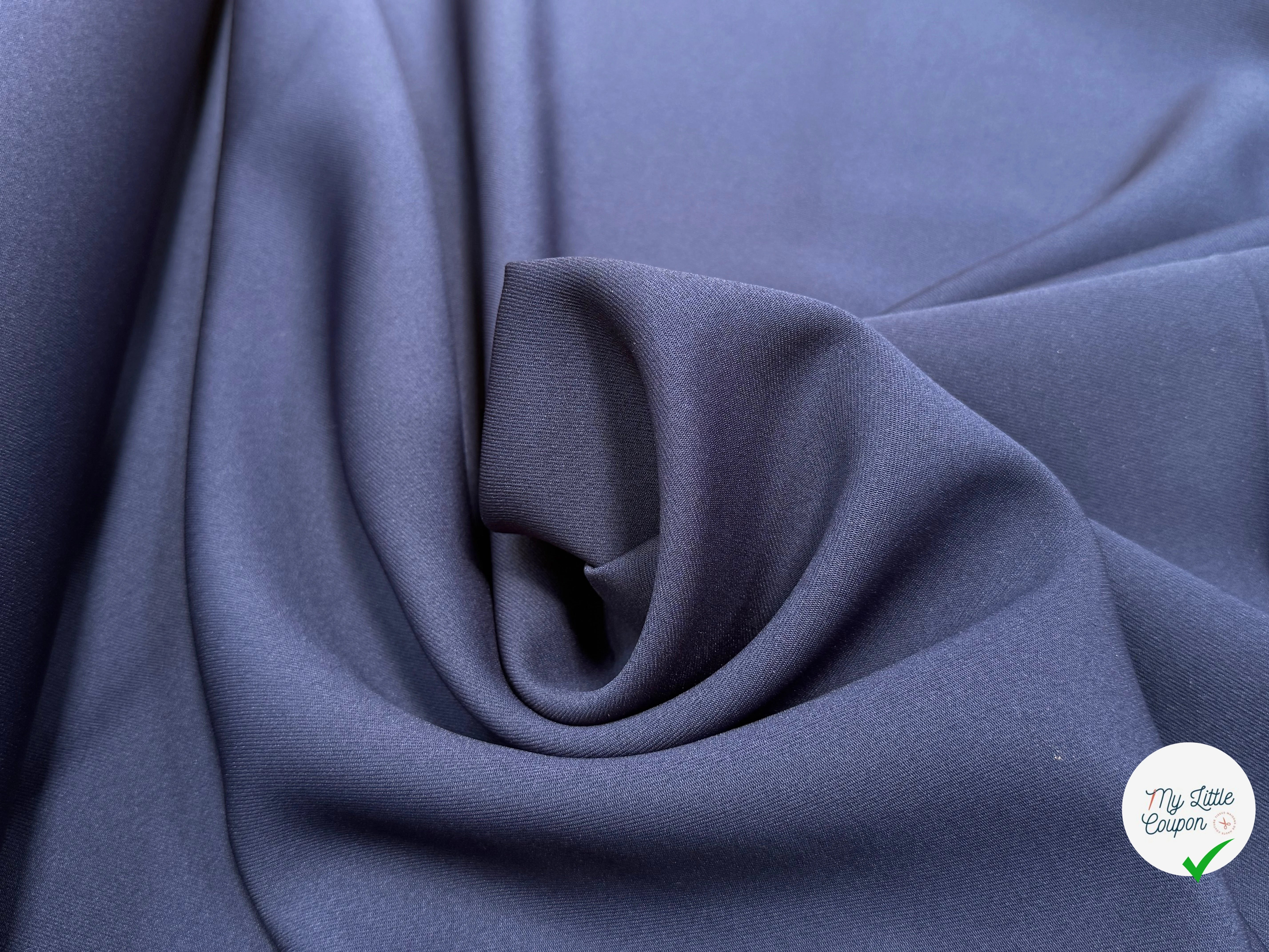 GABARDINE SOUPLE SERGÉE STRETCH BEAU TOMBÉ BLEU NUIT JAPAN - My Little Coupon
