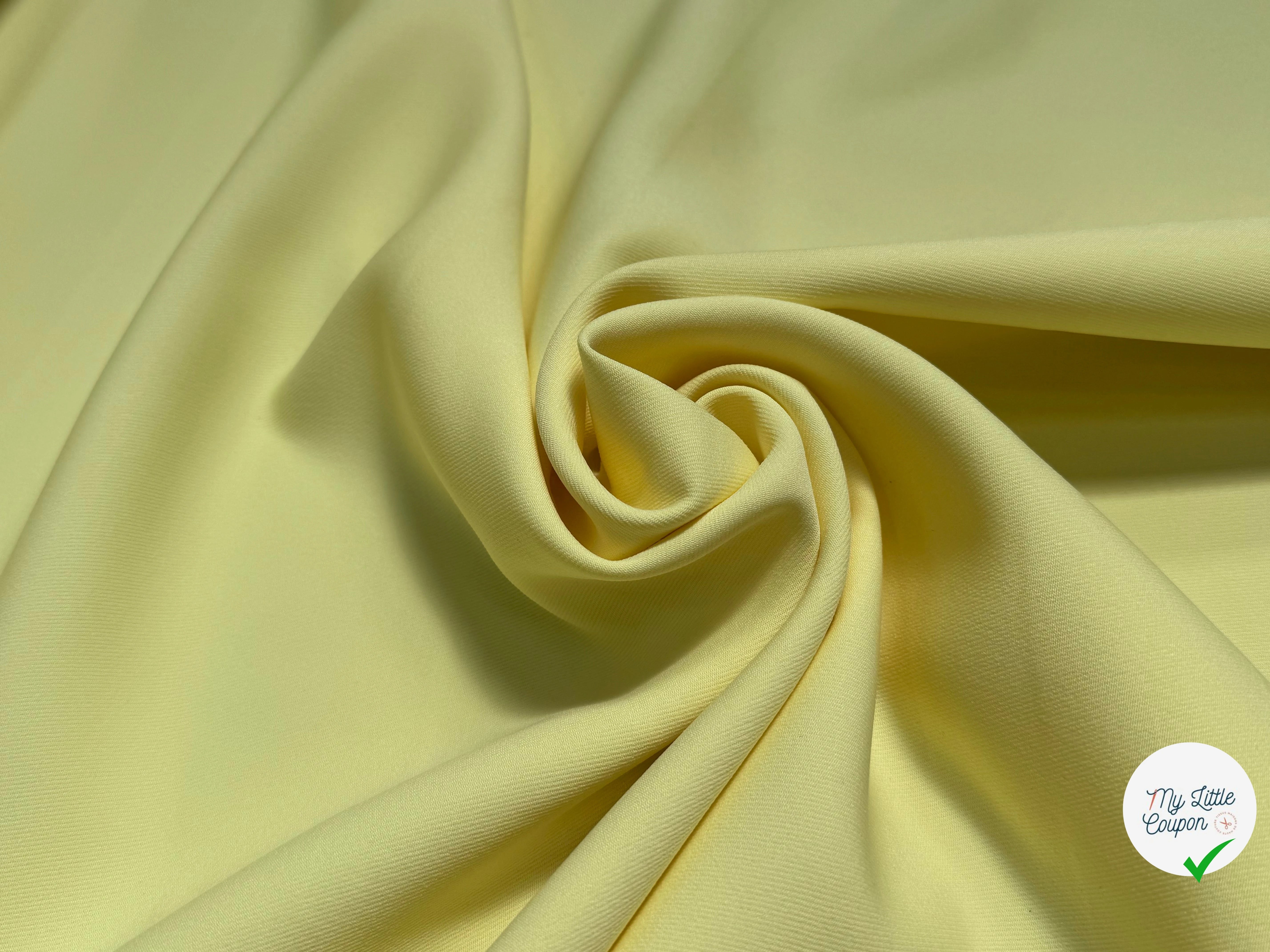 GABARDINE SOUPLE SERGÉE STRETCH BEAU TOMBÉ LIGHT YELLOW - My Little Coupon