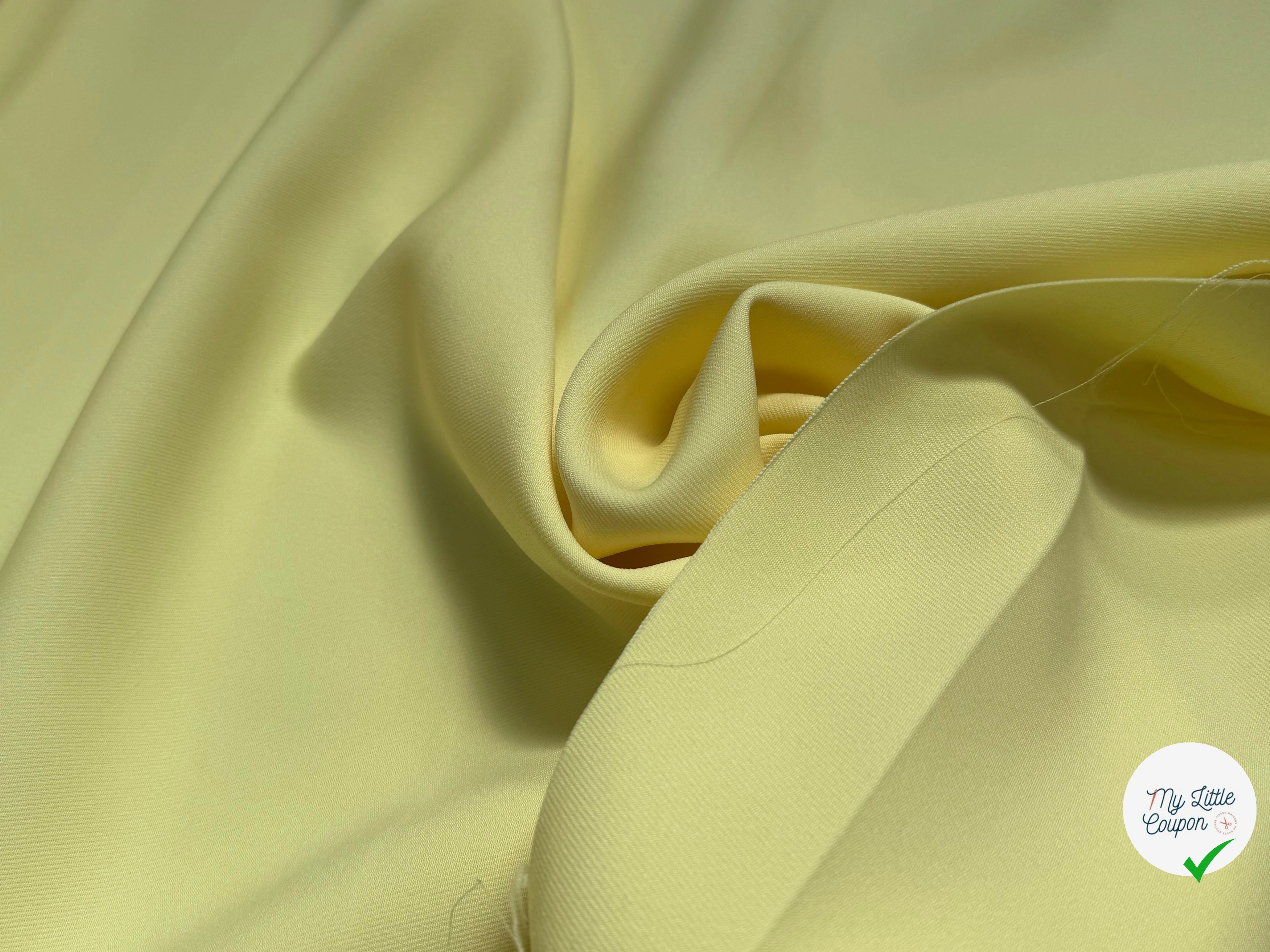 GABARDINE SOUPLE SERGÉE STRETCH BEAU TOMBÉ LIGHT YELLOW - My Little Coupon