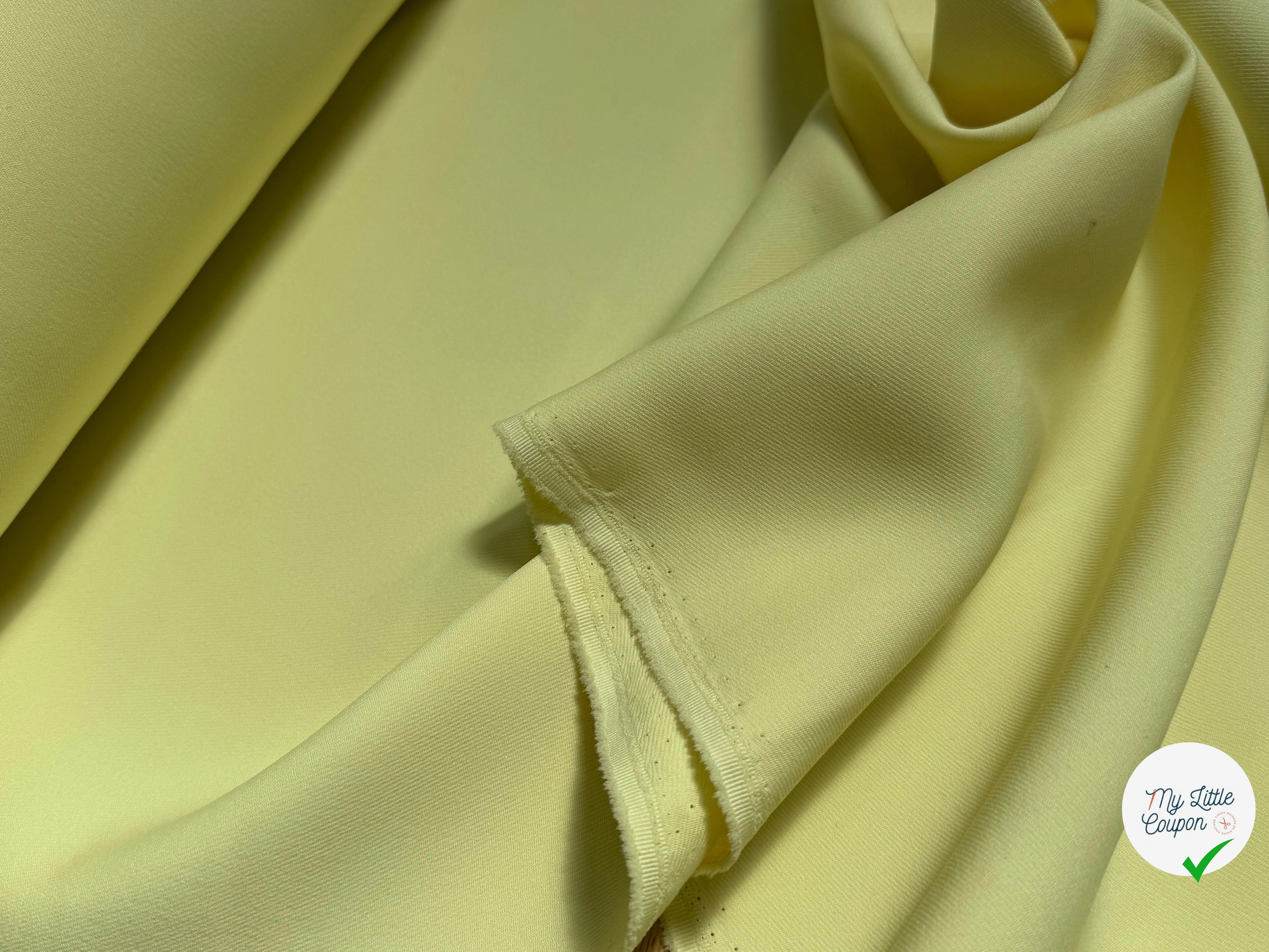 GABARDINE SOUPLE SERGÉE STRETCH BEAU TOMBÉ LIGHT YELLOW - My Little Coupon