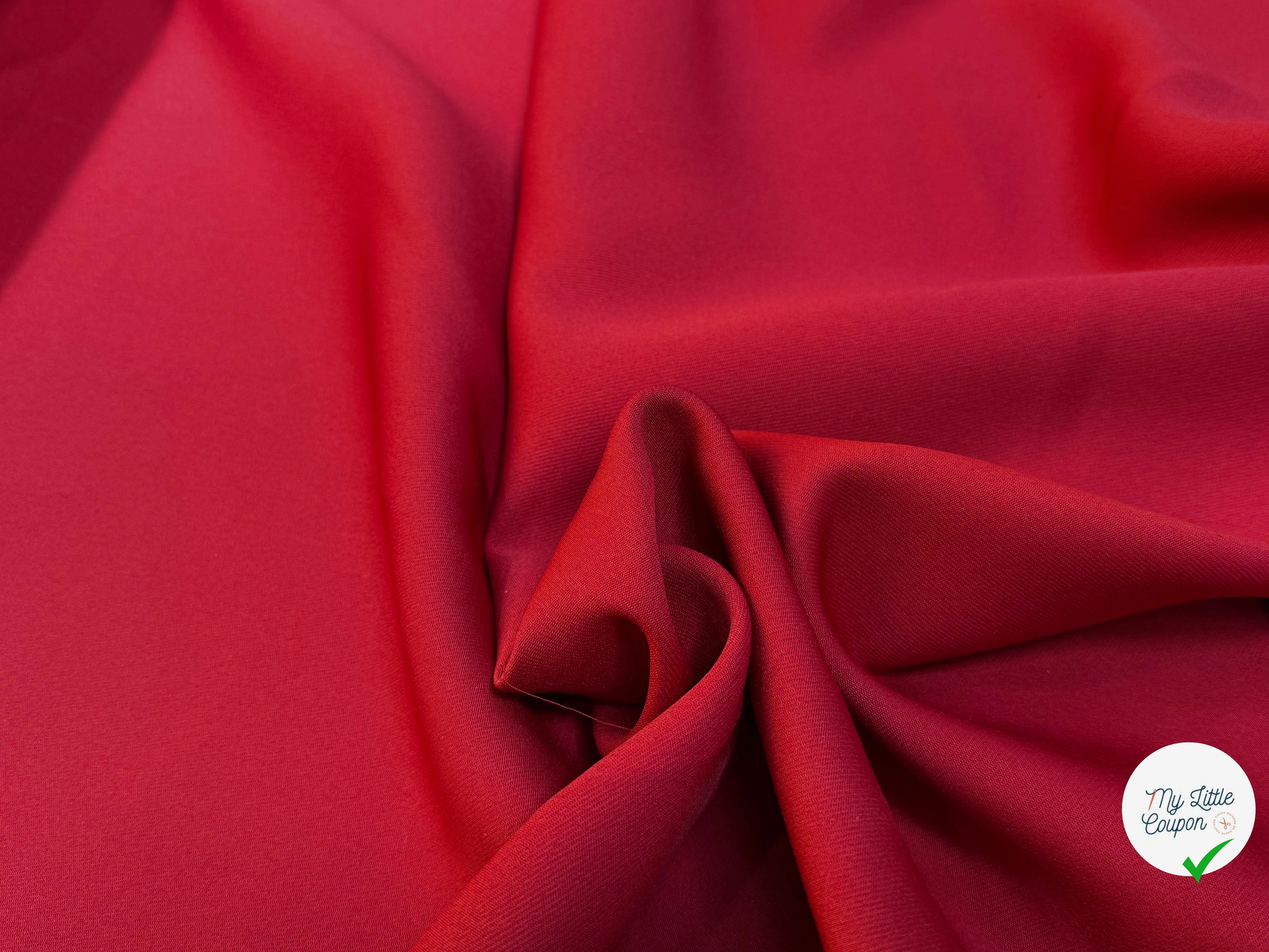 GABARDINE SOUPLE SERGÉE STRETCH BEAU TOMBÉ ROUGE RUBY JAPAN - My Little Coupon