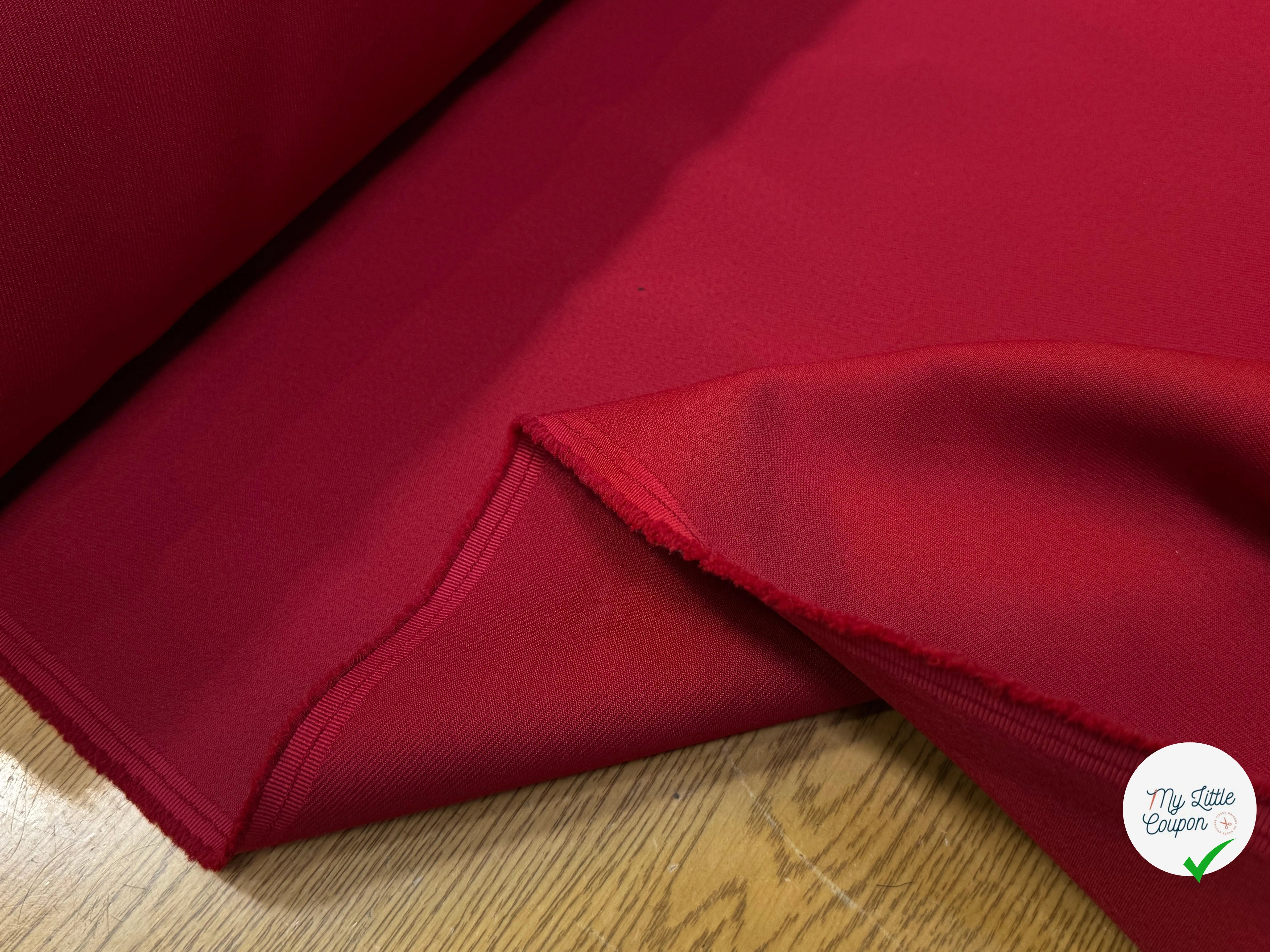 GABARDINE SOUPLE SERGÉE STRETCH BEAU TOMBÉ ROUGE RUBY JAPAN - My Little Coupon