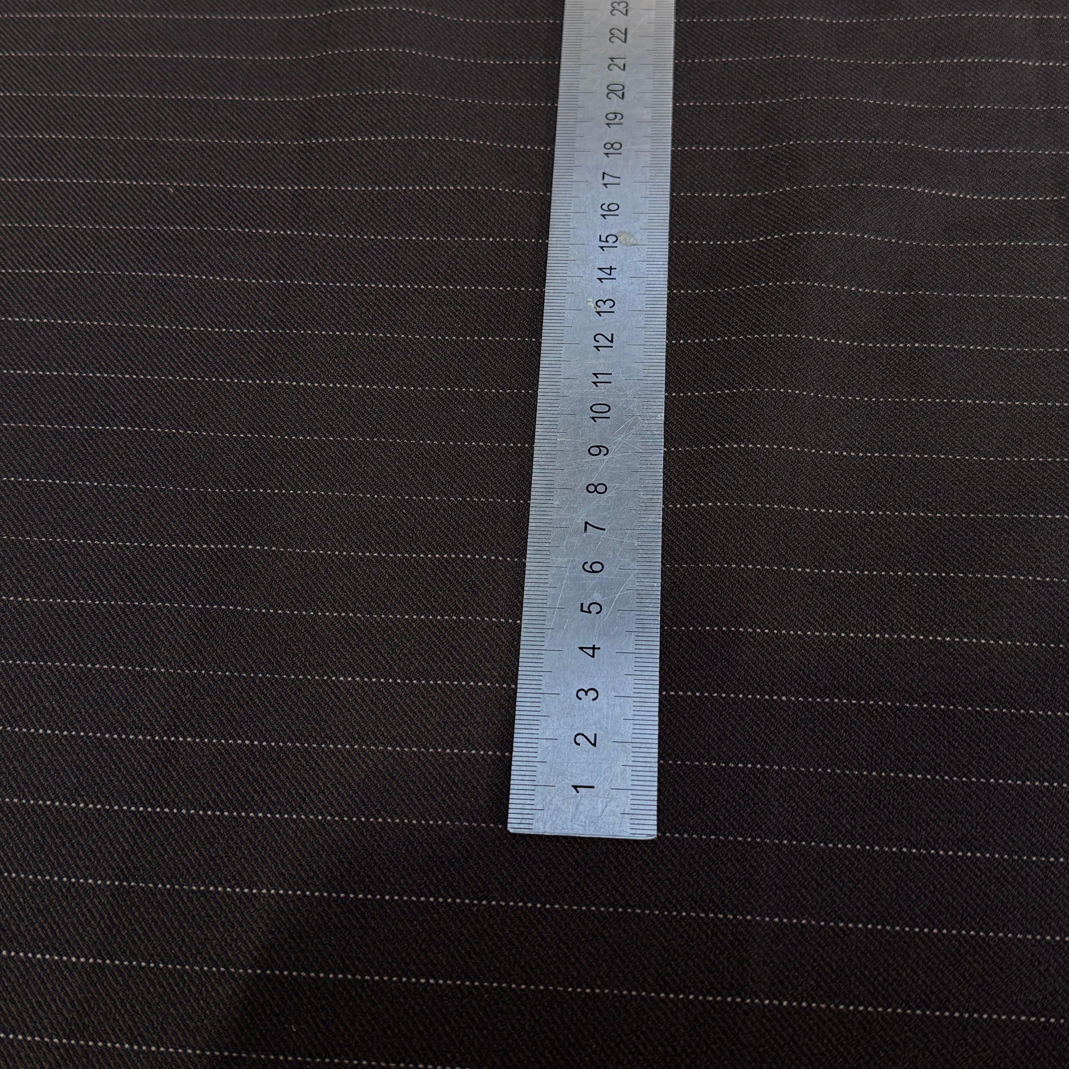 GABARDINE SRETCH POYCOTON MARRON CHICS RAYURES VERTICALES - My Little Coupon