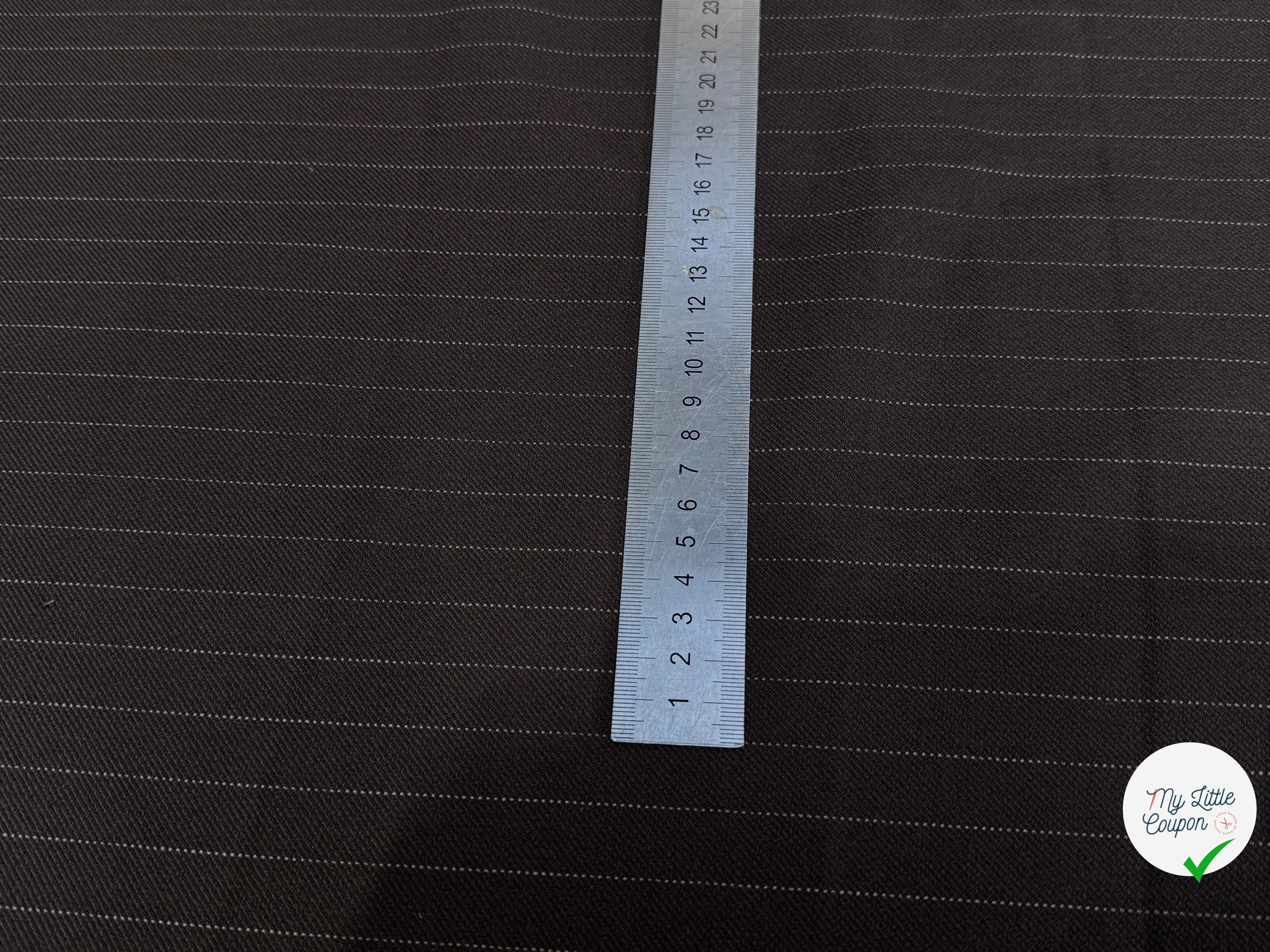 GABARDINE SRETCH POYCOTON MARRON CHICS RAYURES VERTICALES - My Little Coupon