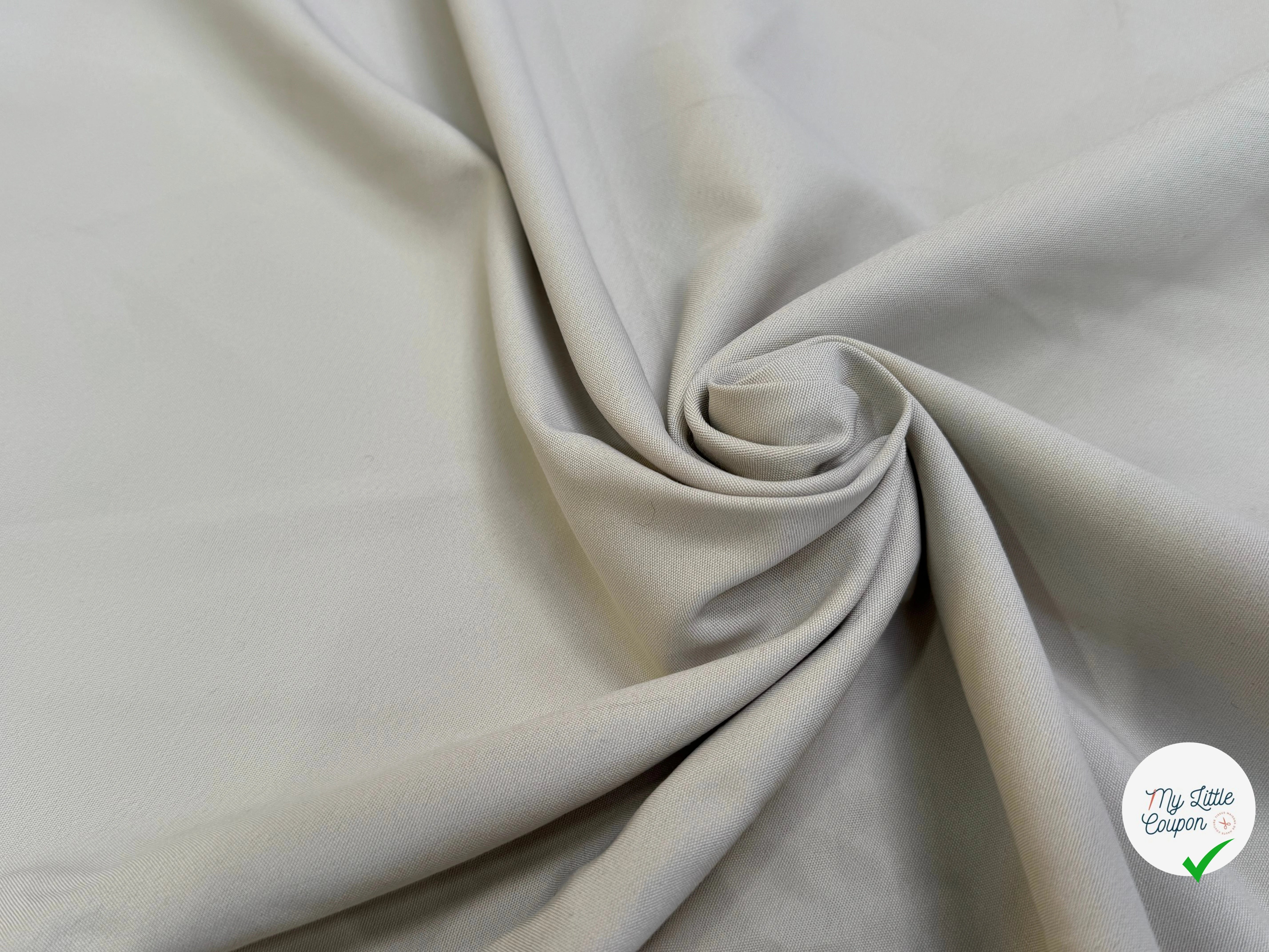 GABARDINE STRETCH POLYVISCOSE BEIGE MAKURIA - My Little Coupon