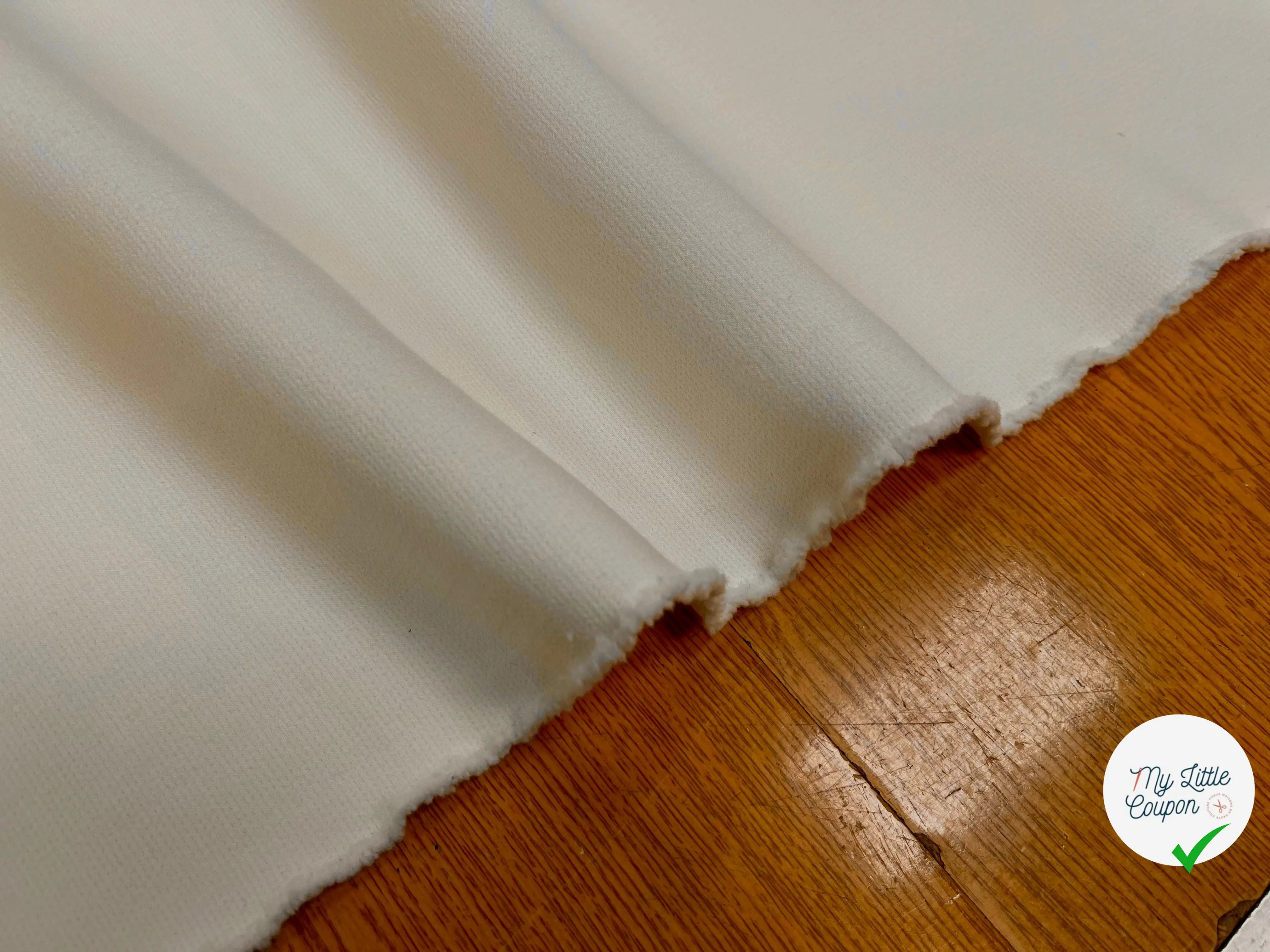GABARDINE STRETCH VISCOSE LAINE ECRU ITALIENNE - My Little Coupon