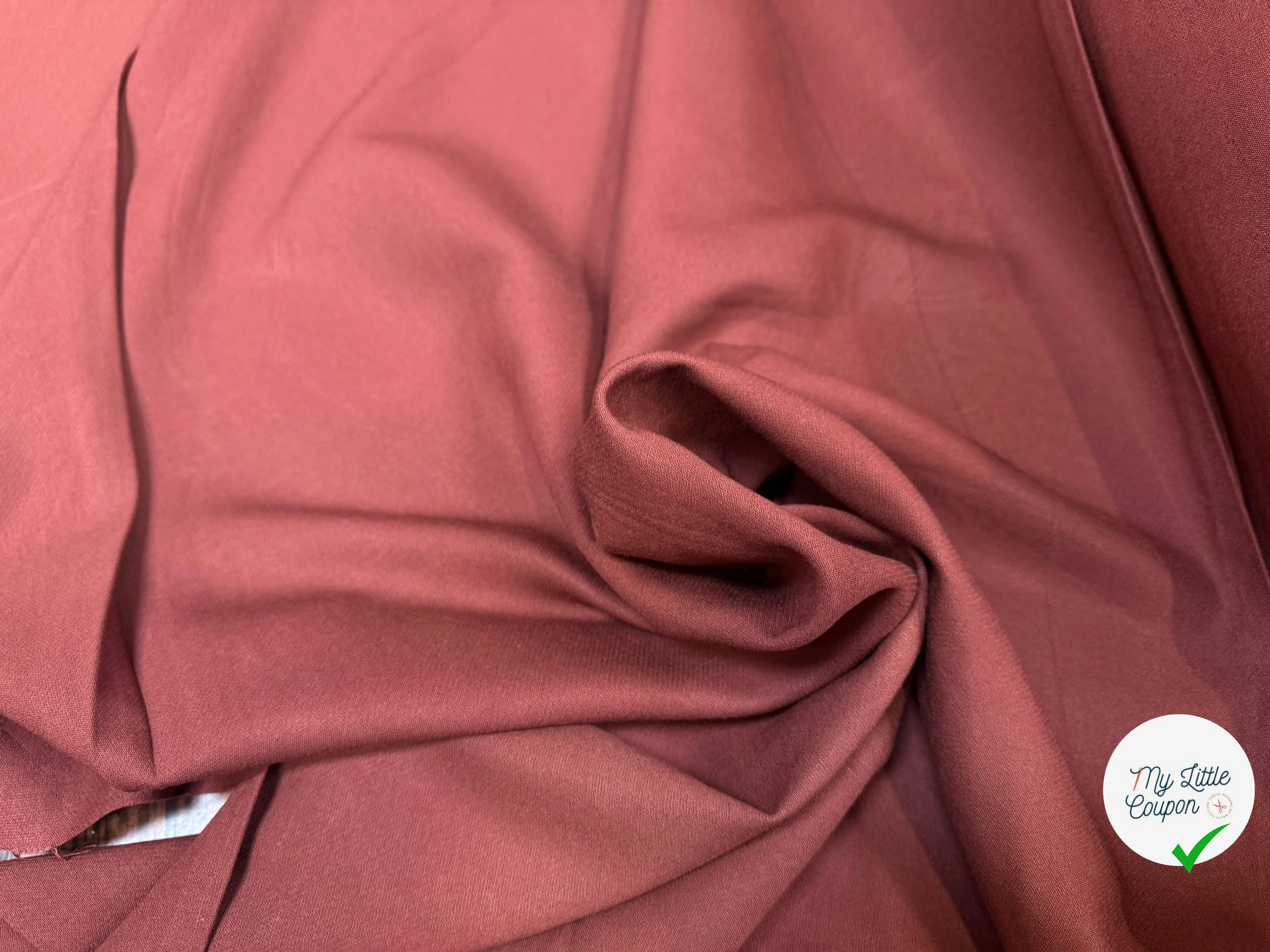 GABARDINE STRETCH VISCOSE LAINE VIERGE CHÂTAIGNE - My Little Coupon
