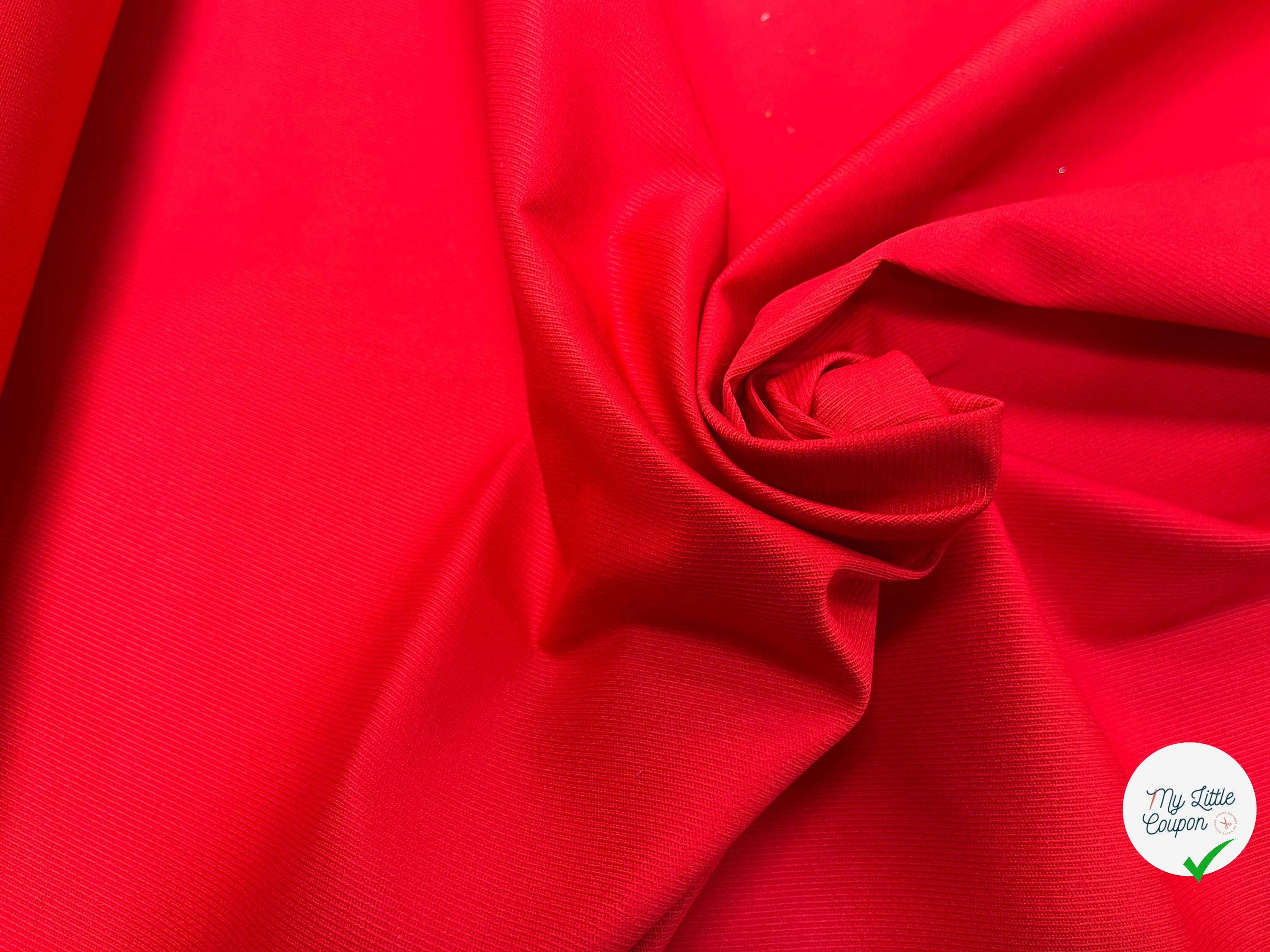 GABARDINE STRIÉE ROUGE 113CM - My Little Coupon
