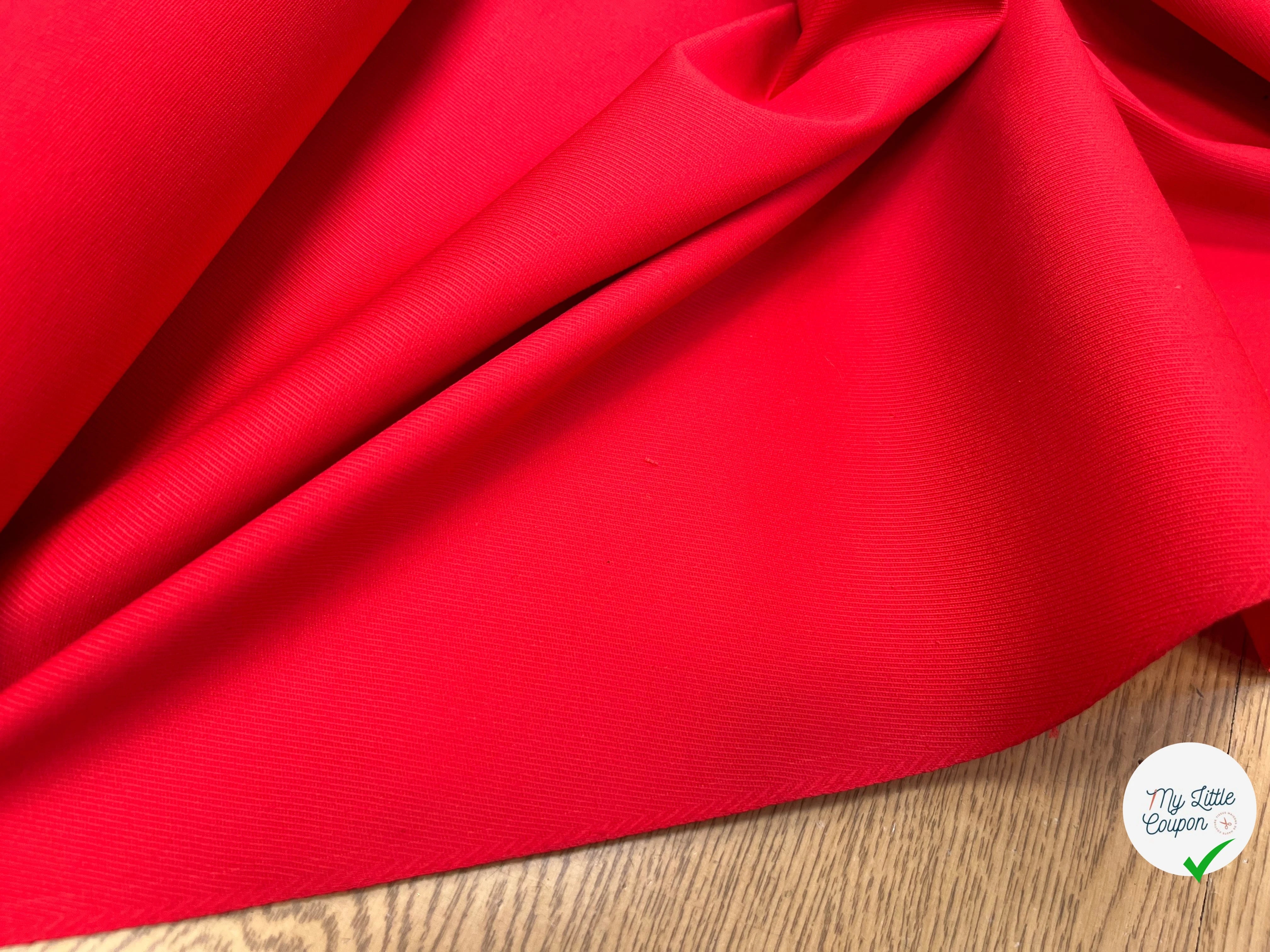GABARDINE STRIÉE ROUGE 113CM - My Little Coupon
