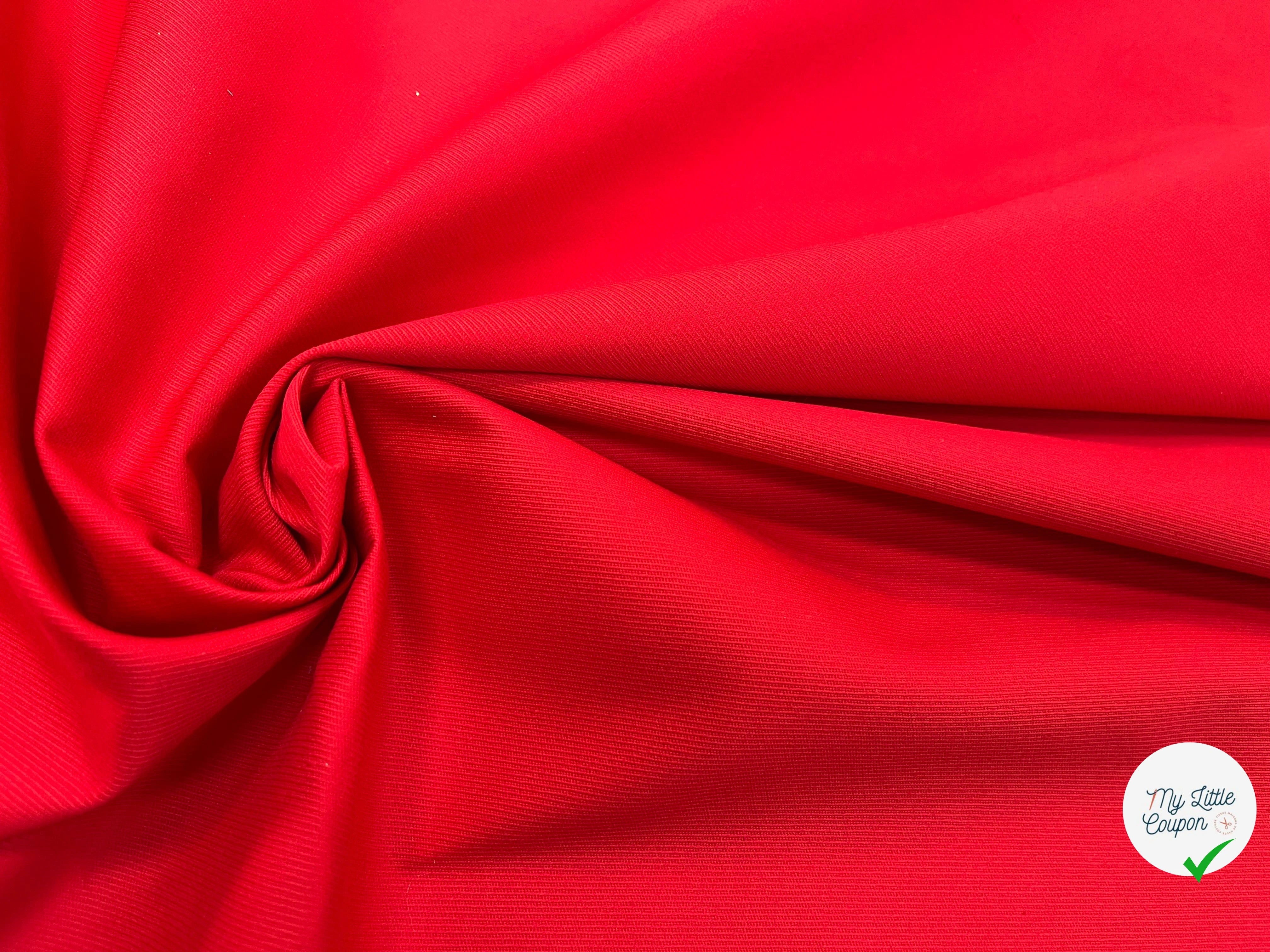 GABARDINE STRIÉE ROUGE 113CM - My Little Coupon