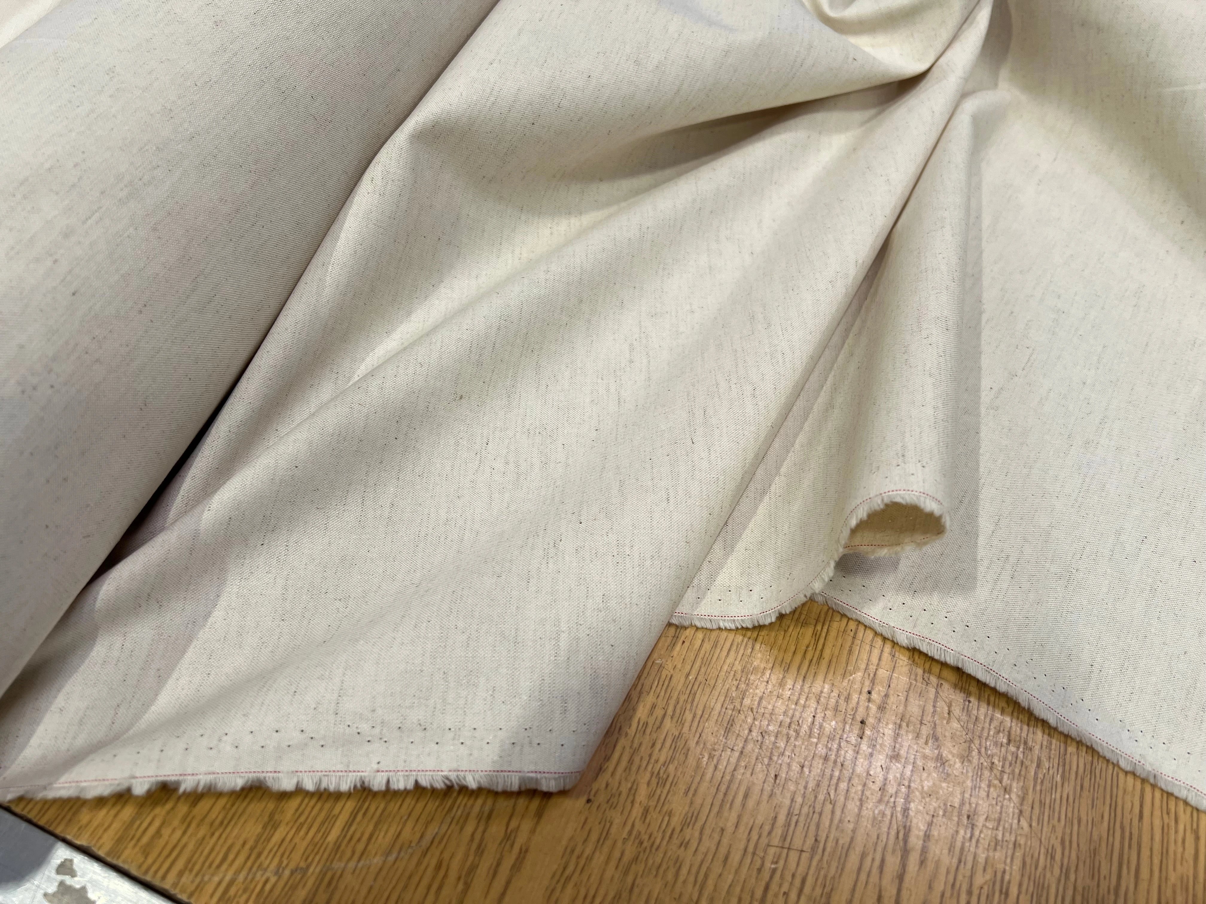 GABRDINE DE COTON ÉCRU CHINÉ 100% COTON 155CM - My Little Coupon