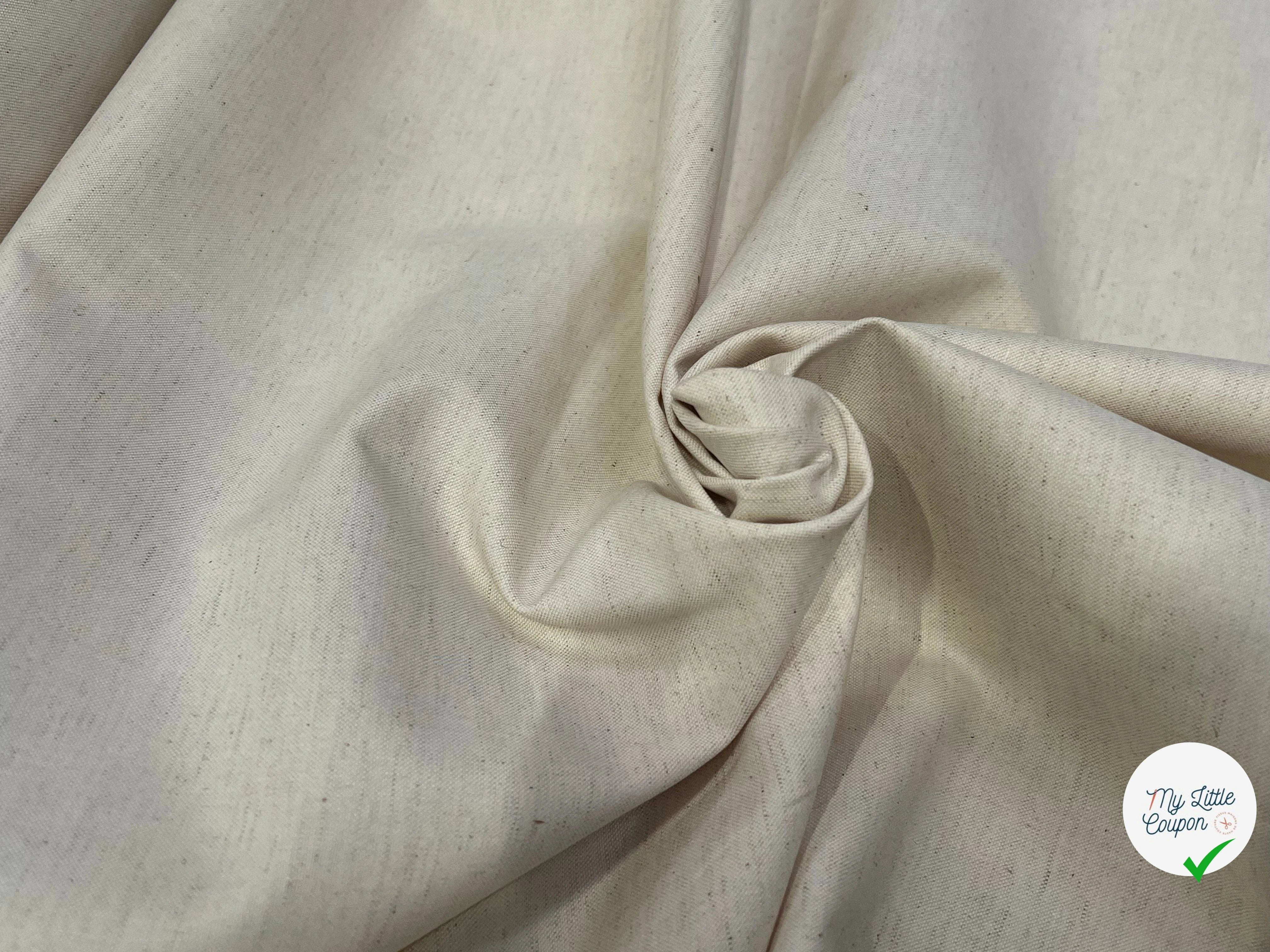 GABRDINE DE COTON ÉCRU CHINÉ 100% COTON 155CM - My Little Coupon