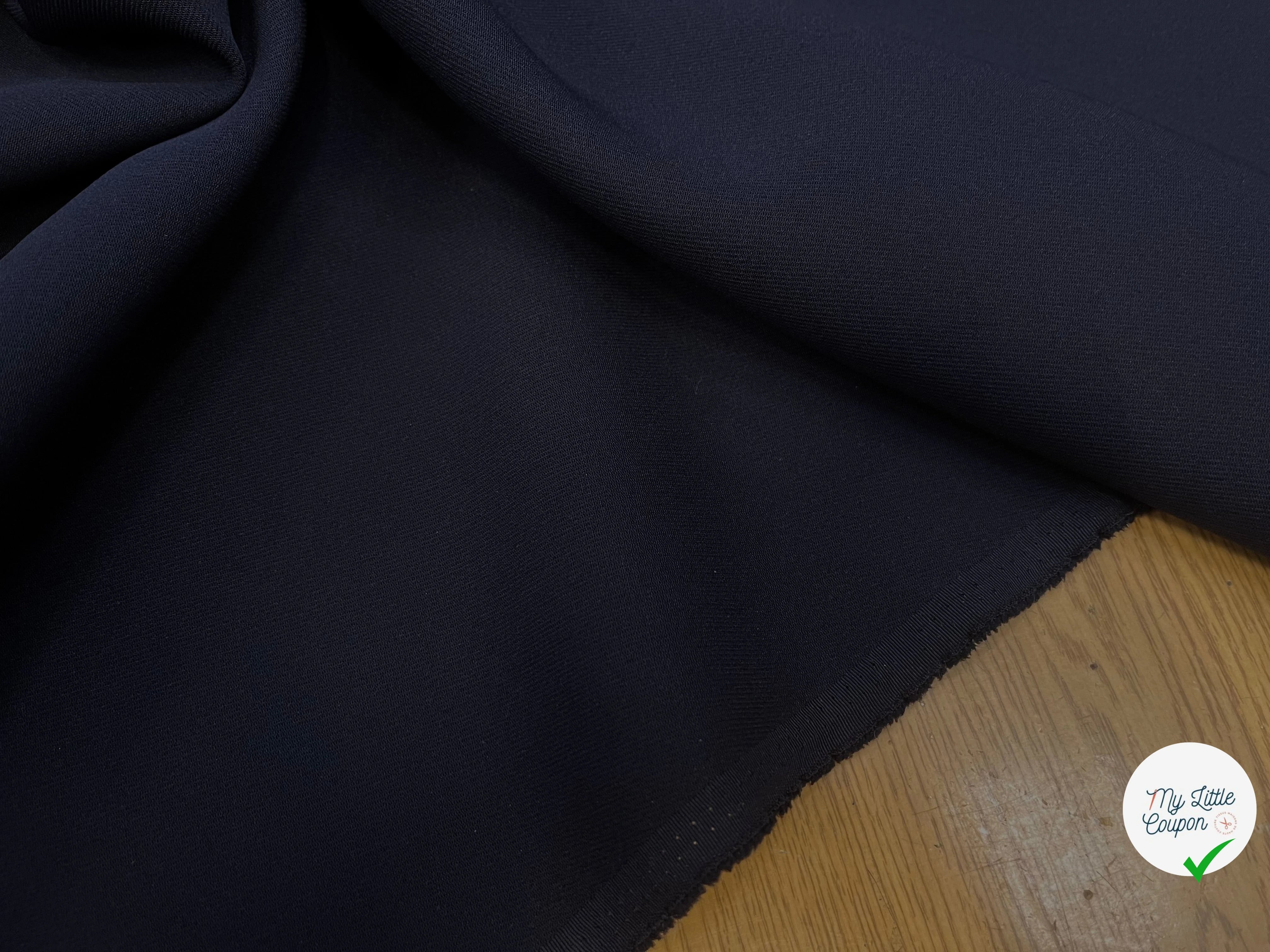GABRDINE LOURDE SOUPLE POLYESTER MARINE 130CM - My Little Coupon